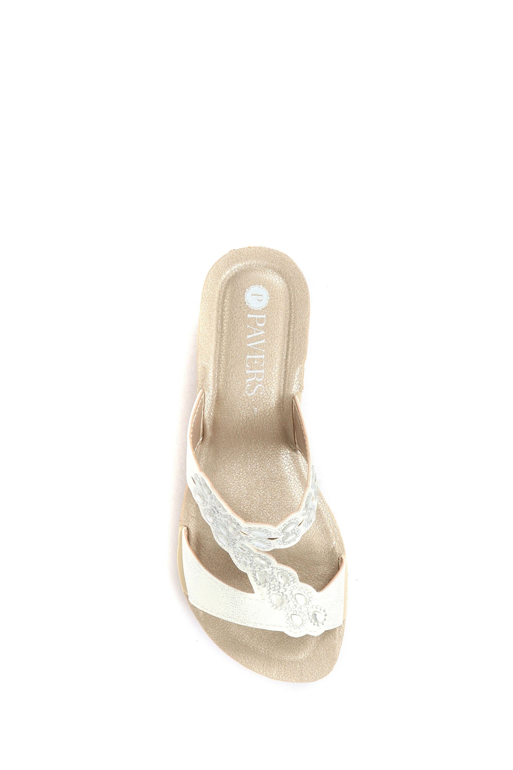 Buy Pavers Ladies White Wedge Mule Sandals from Next Ireland