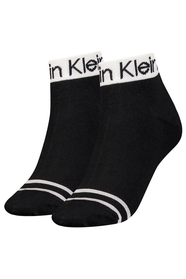 Calvin Klein Black Logo Socks 2 Pack - Image 1 of 1