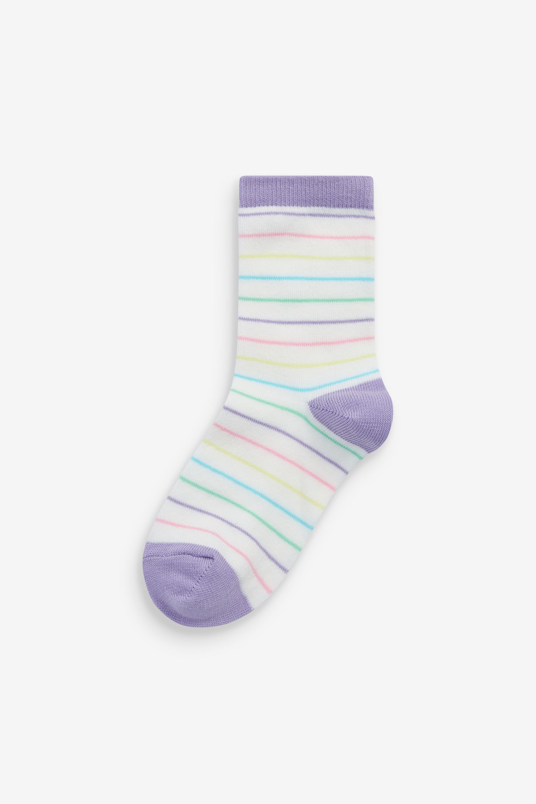 Buy Colourful 7 Pack Cotton Rich Spot Stripe Ankle Socks from the Next