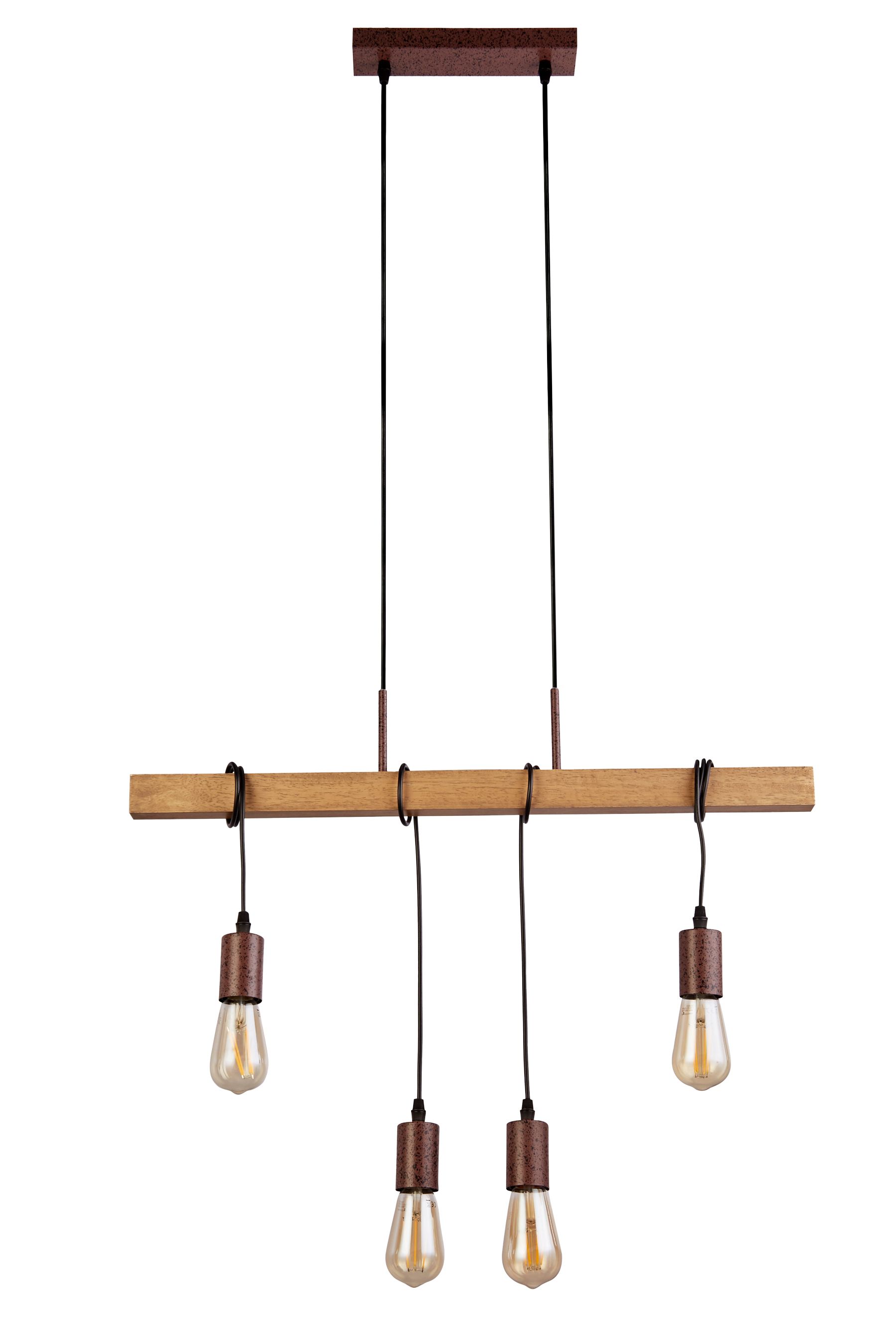 Buy Searchlight Brown Penny 4 Light Rustic Diner Bar Ceiling Light from
