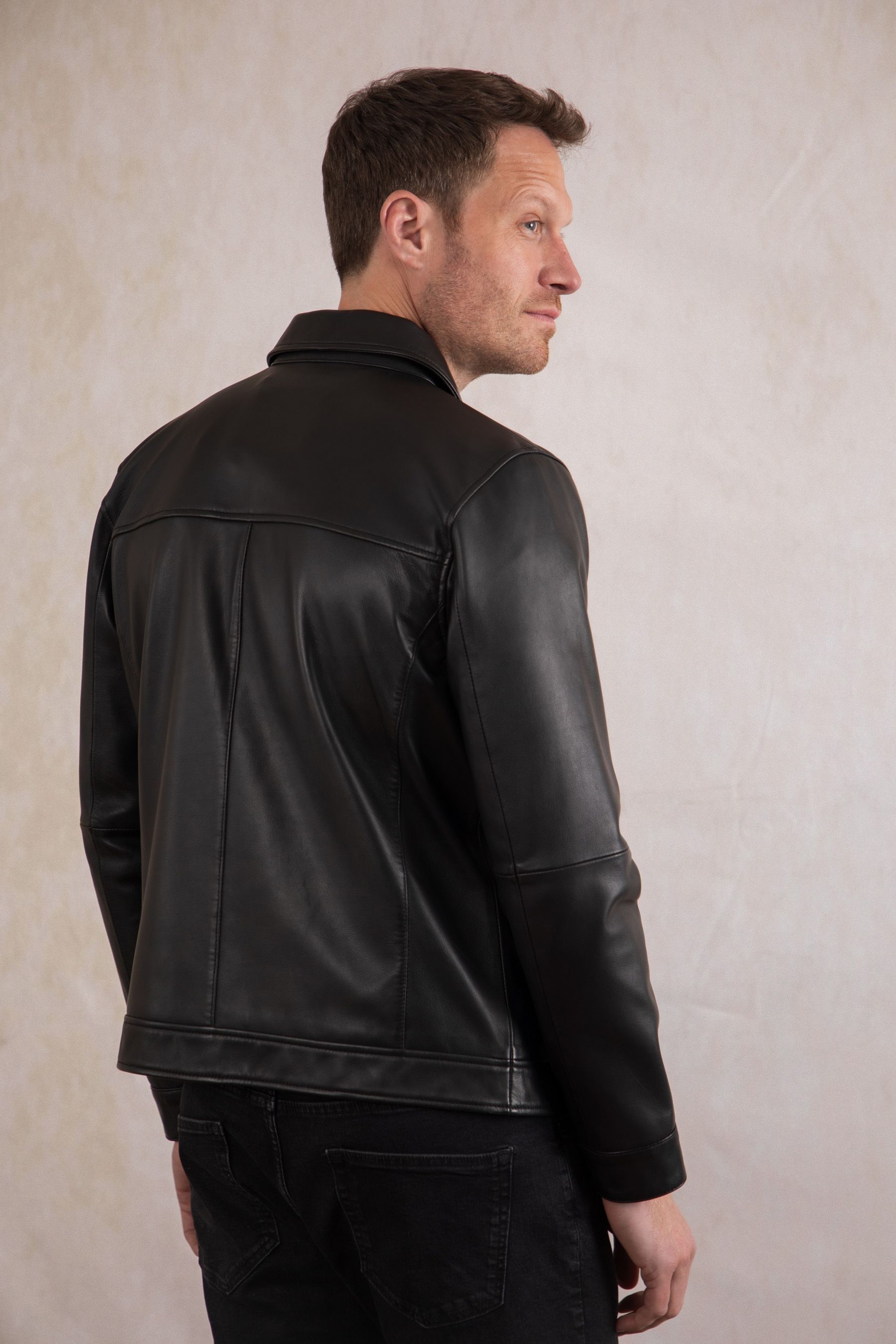 Buy Lakeland Leather Black Renwick Collared Leather Jacket from the