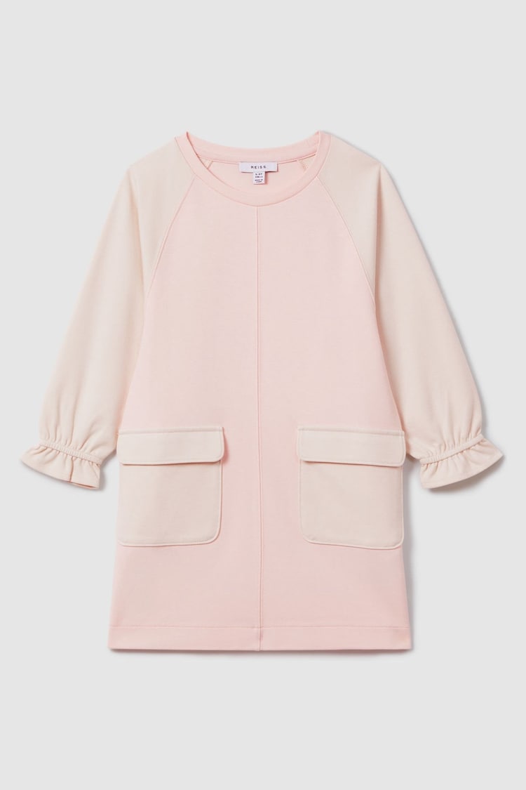 Reiss Pink Courtney 9-13 yrs Colourblock Jersey Dress - Image 1 of 1