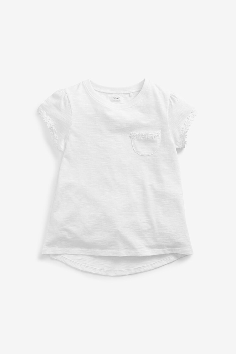 White Daisy Pocket T-Shirt (1.5-16yrs) - Image 1 of 1