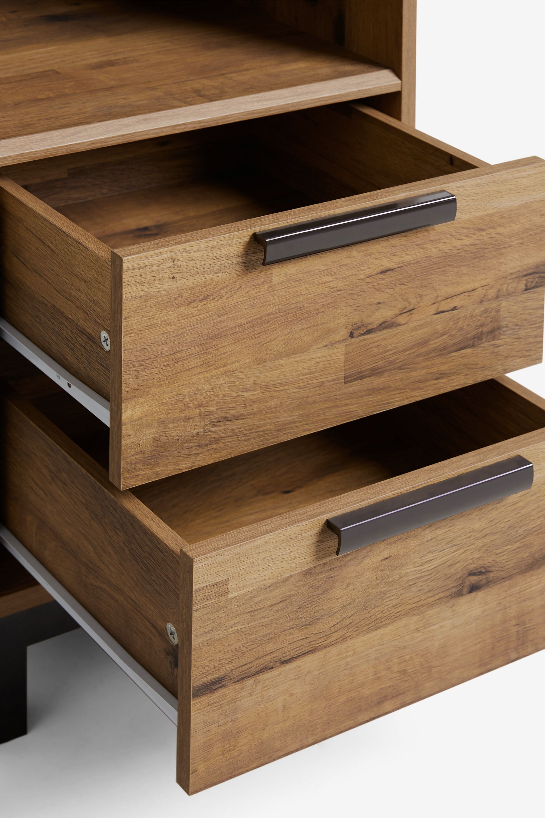 Buy Dark Bronx Oak Effect Overbed Bedside Table from Next Ireland