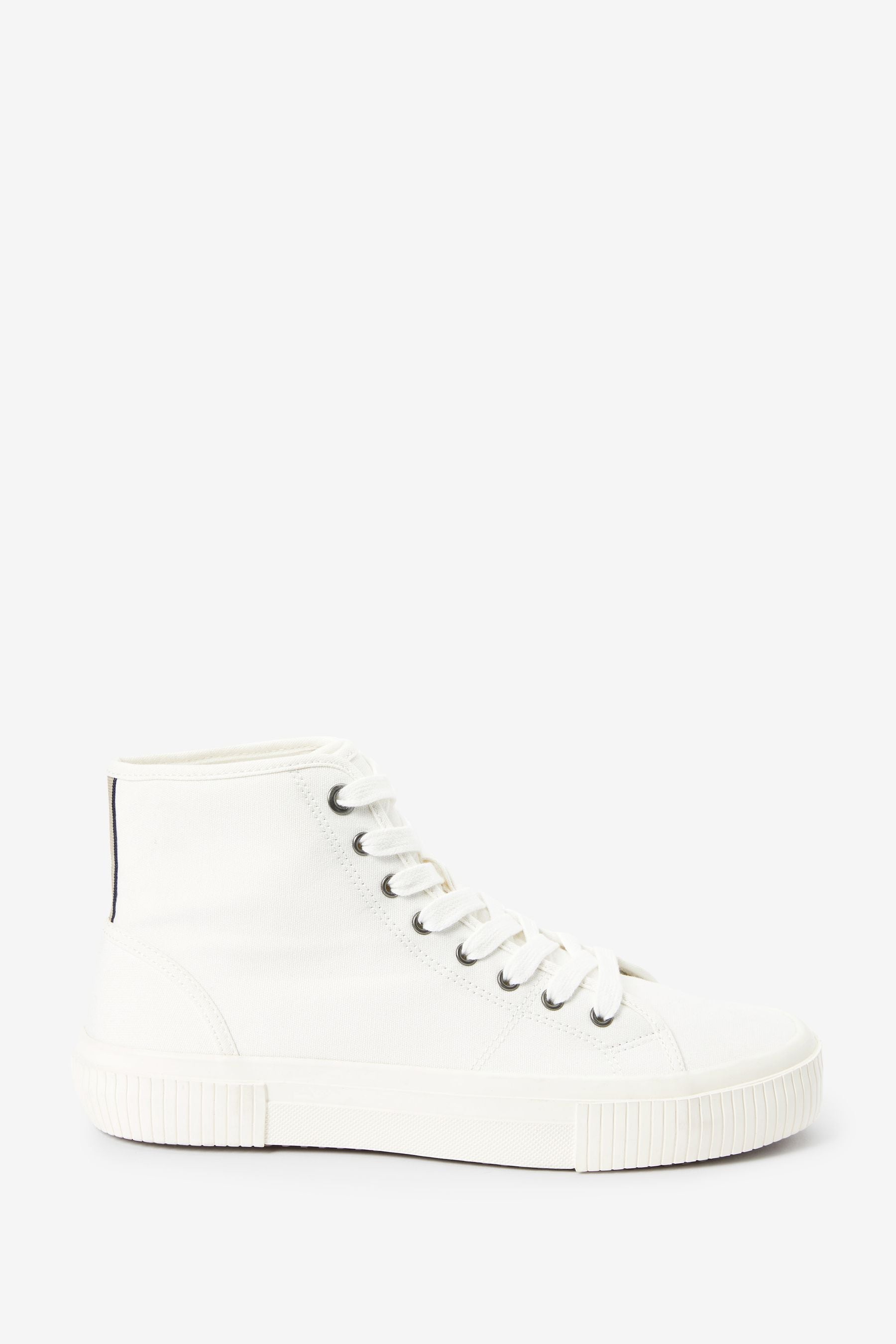 Buy White Canvas High Top Trainers from Next Luxembourg