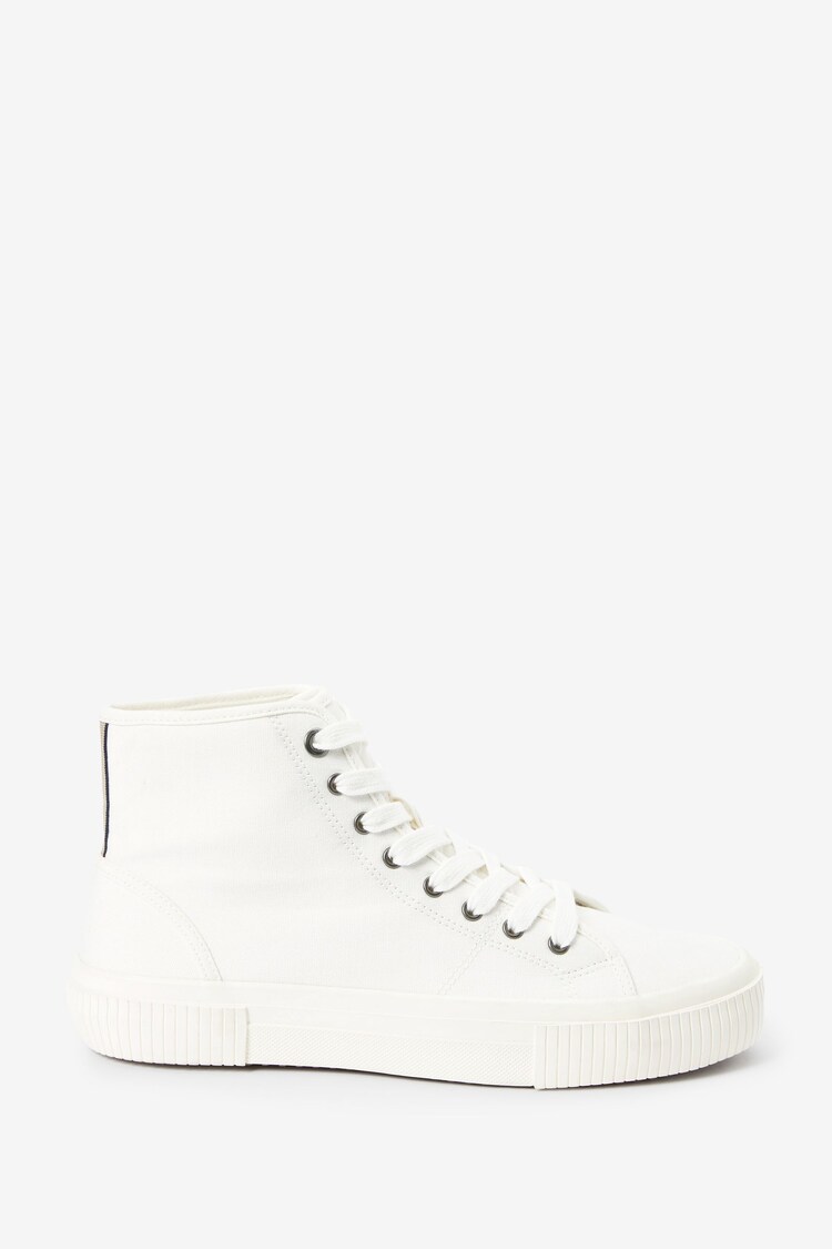 White Canvas High Top Trainers - Image 1 of 1