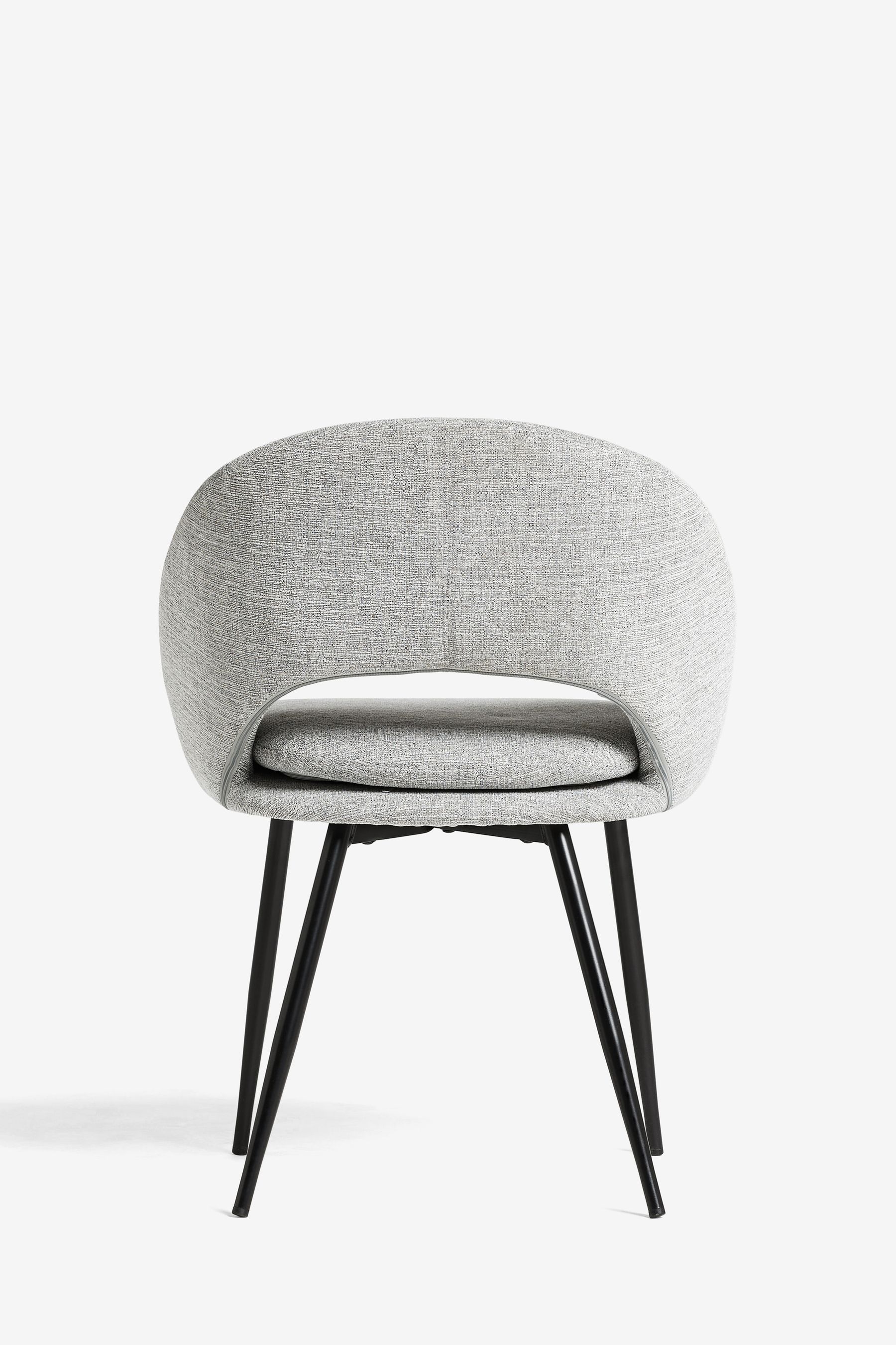 Buy Set of 2 Tweedy Plain Mid Grey Hewitt Black Leg Dining Chairs from