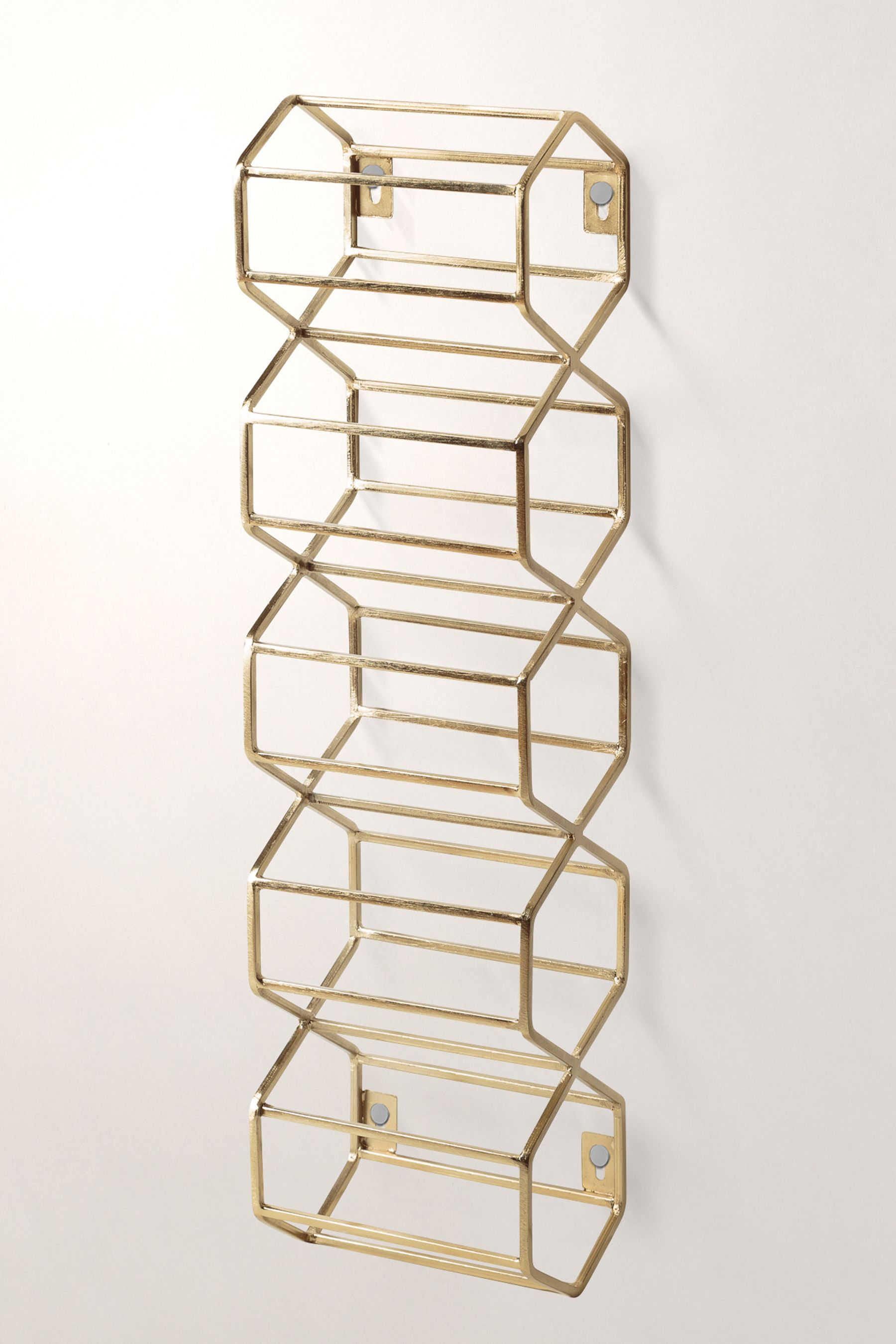 Buy Oliver Bonas Gold Hexagon Wine Wall Rack from the Next UK online shop