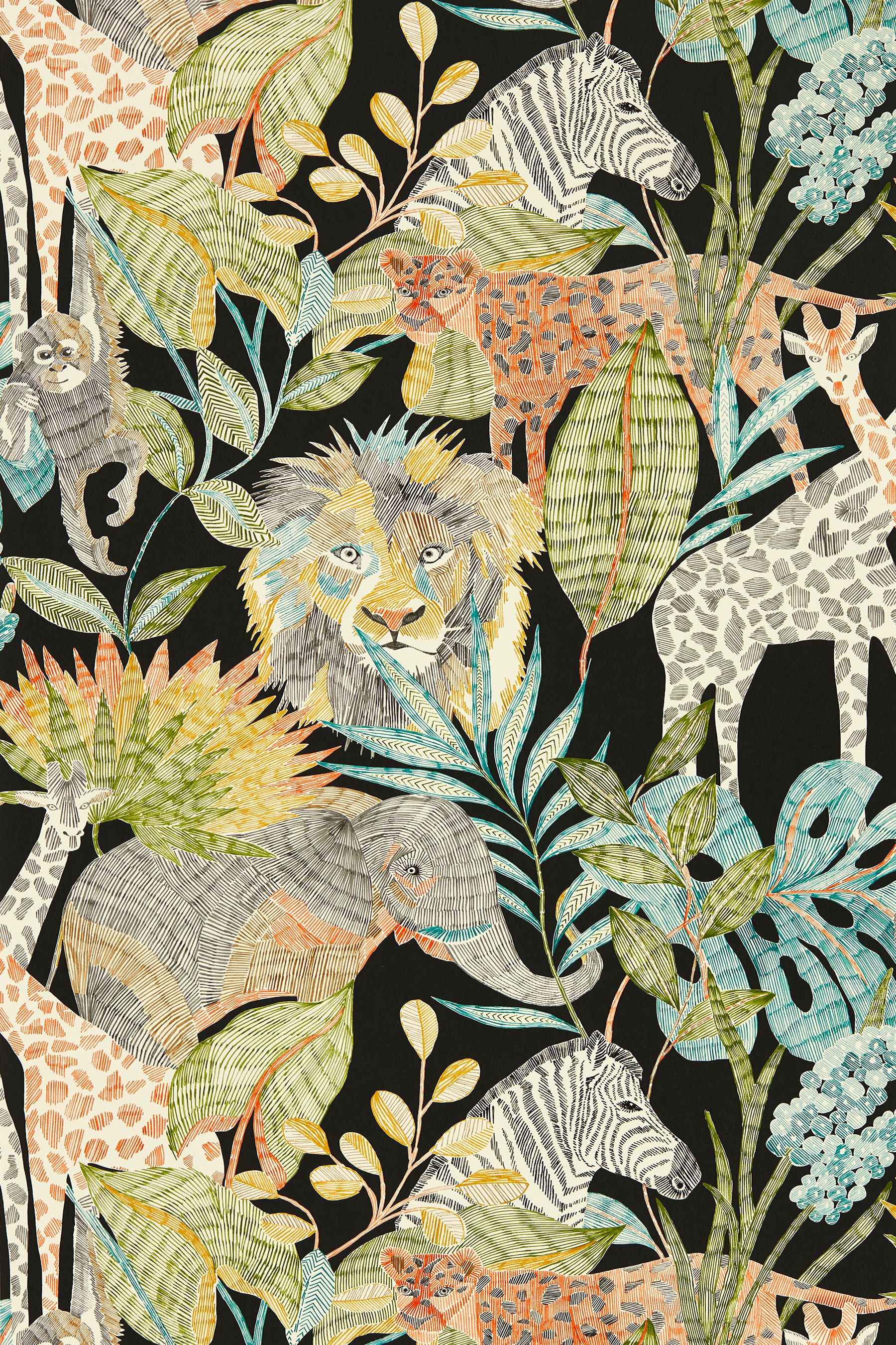 Buy Harlequin Green Into The Wild Wallpaper Sample Children's Wallpaper