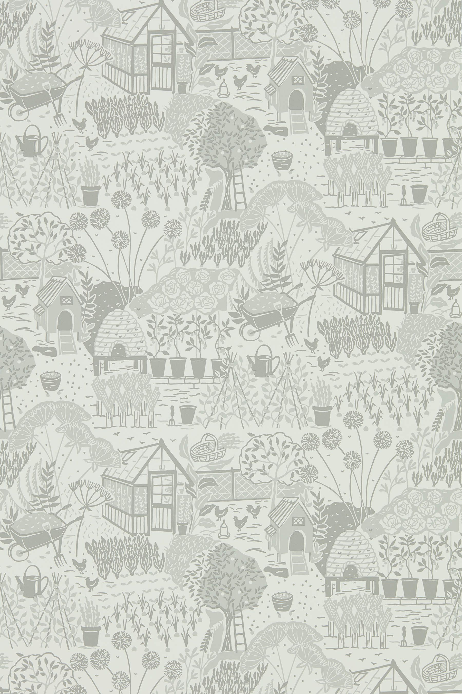 Buy Sanderson Home Grey The Allotment Wallpaper Sample Wallpaper from the Next UK online shop