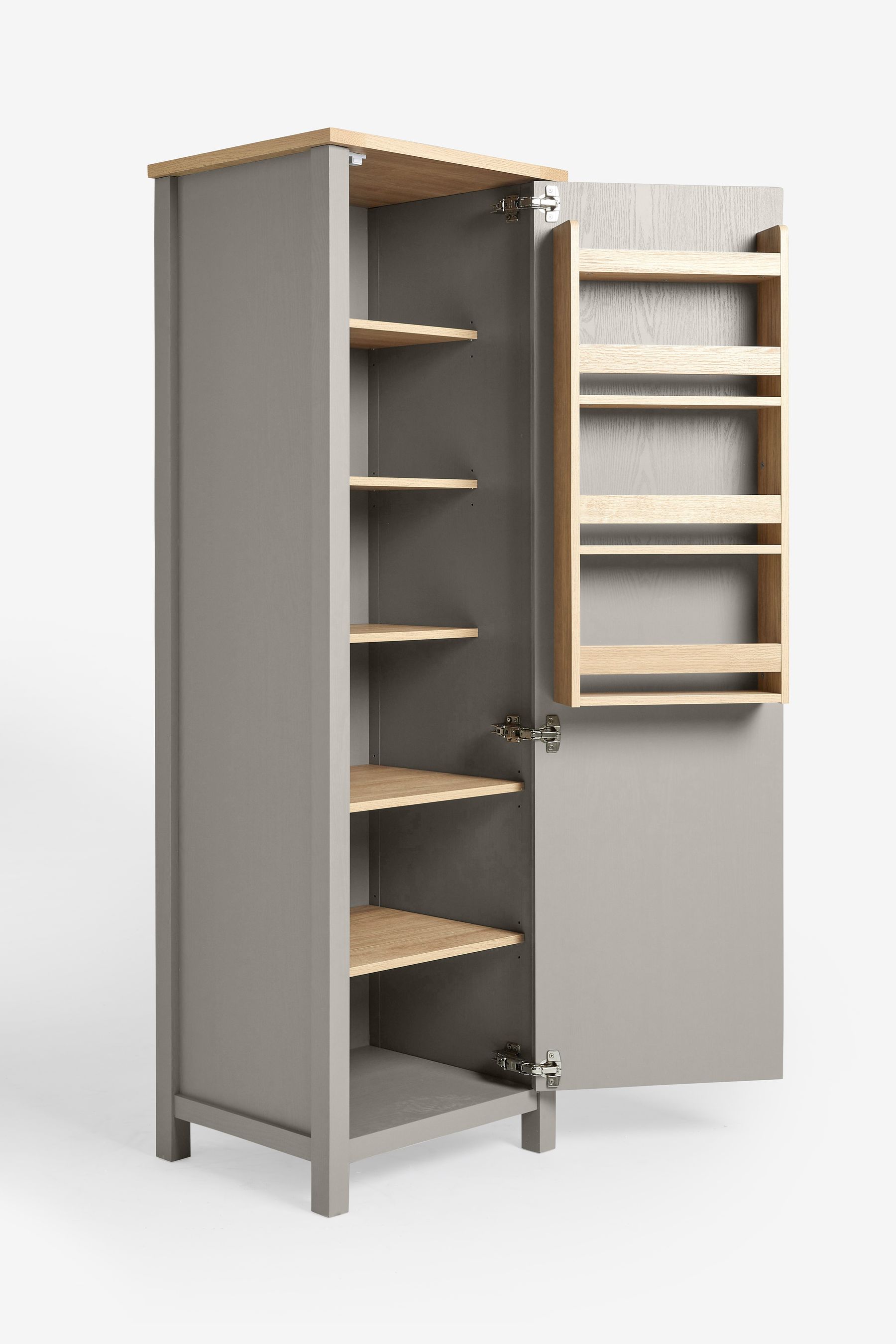 Buy Dove Grey Malvern Oak Effect Kitchen Larder Cupboard from the Next