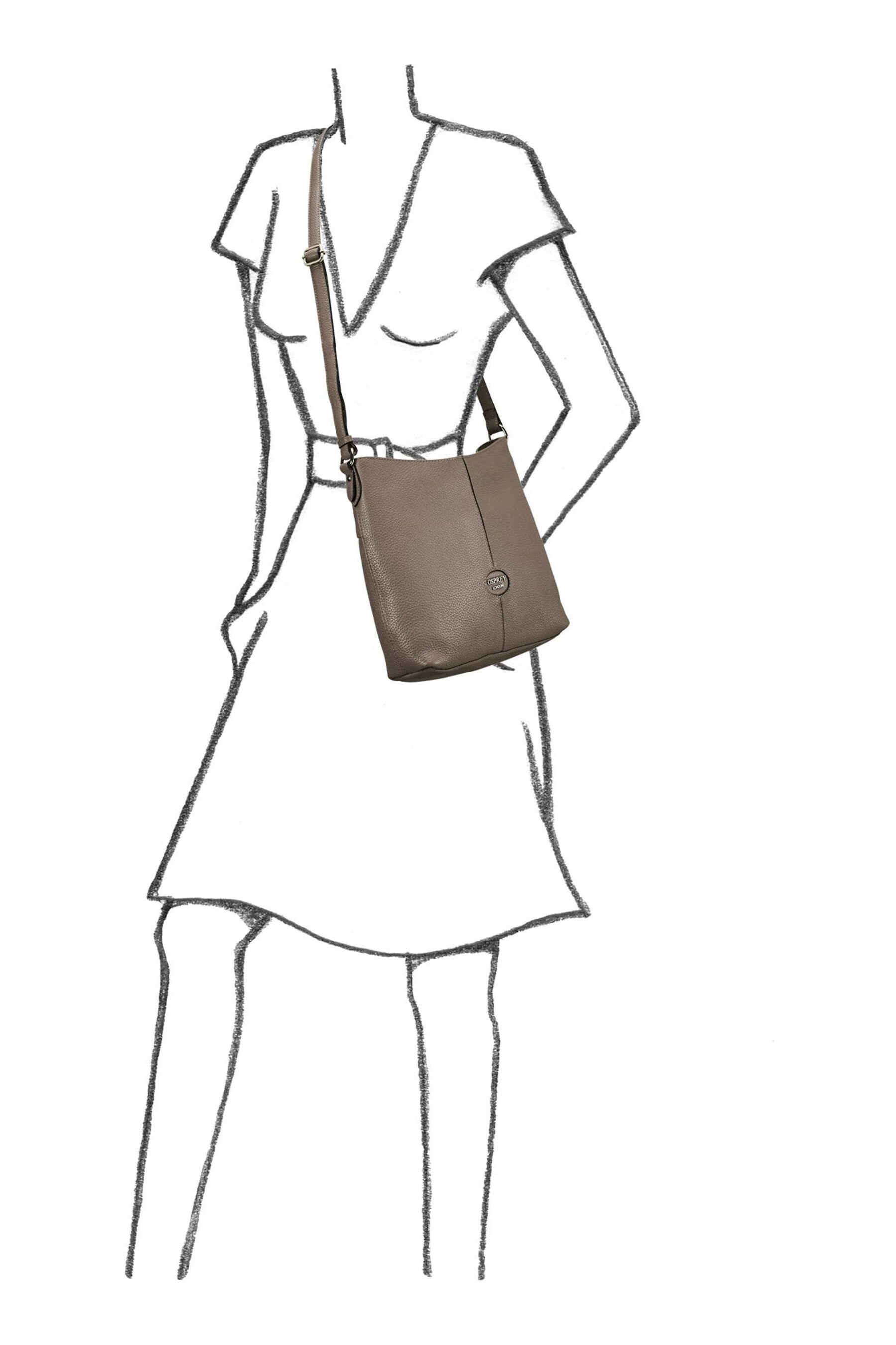 Buy OSPREY LONDON Grainy Hide Leather Rita CrossBody Bag from the Next