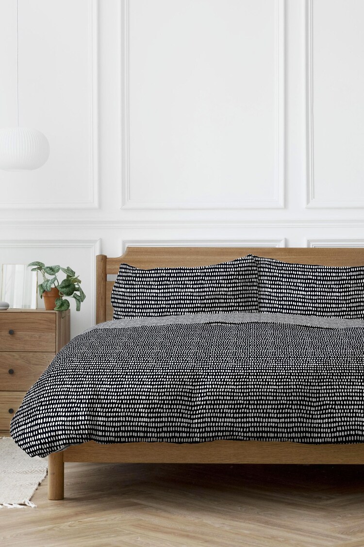 Copenhagen Home Black Arri Duvet Cover and Pillowcase Set - Image 1 of 1
