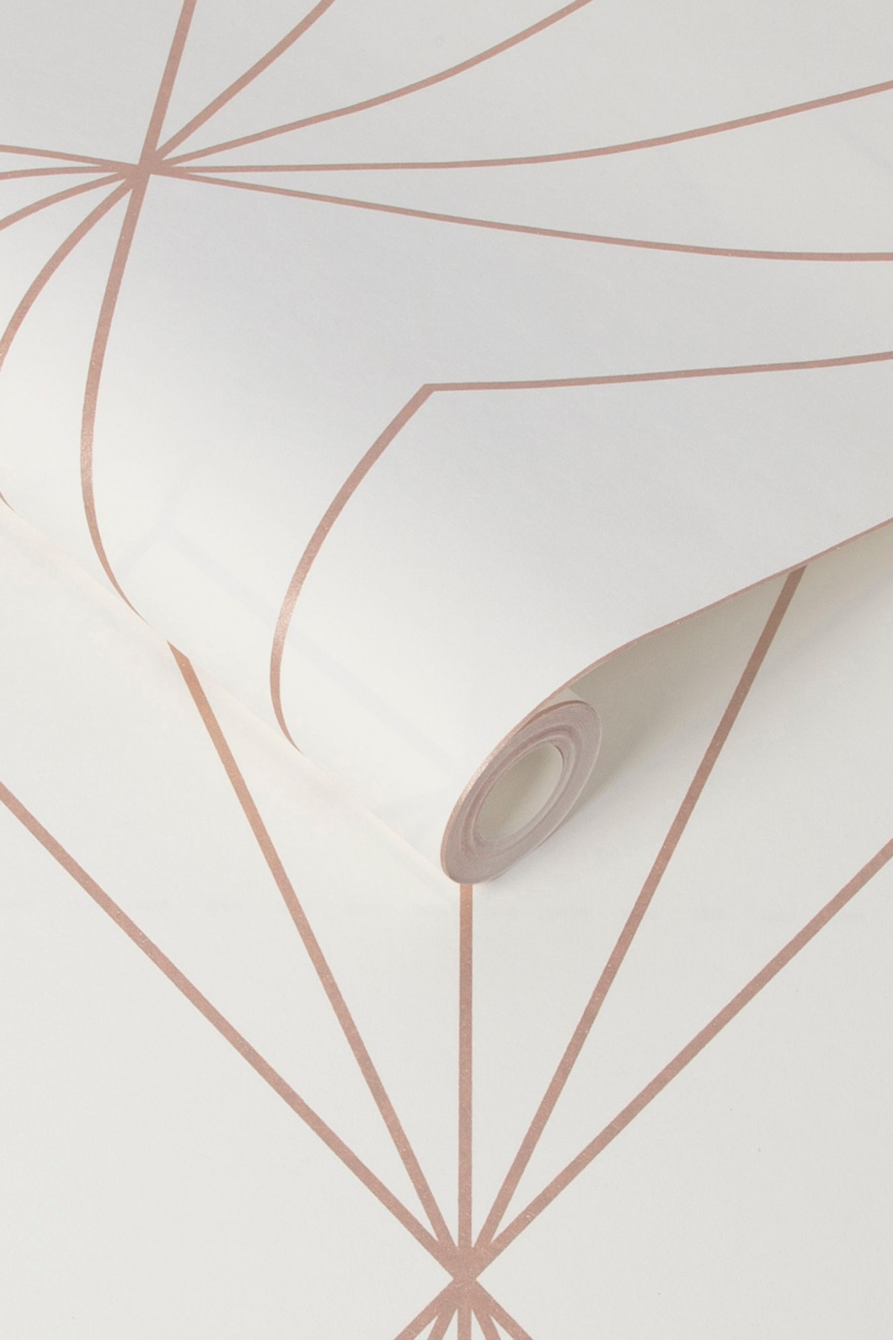 Buy Graham & Brown White Rose Gold Harmony Geo Wallpaper Wallpaper from