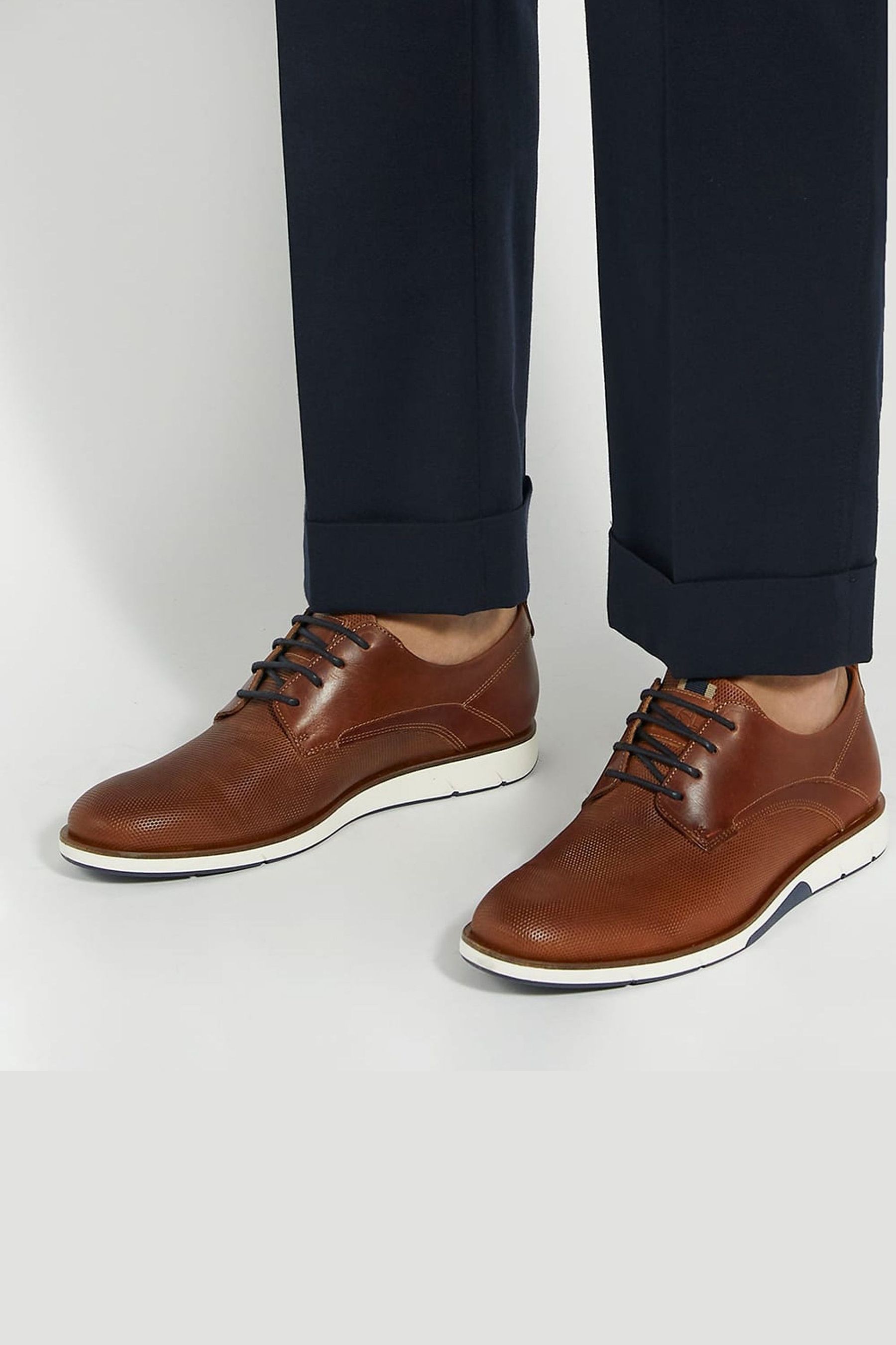 Buy Dune London Brown Punched Plain Barnabey Derby Shoes from the Next ...