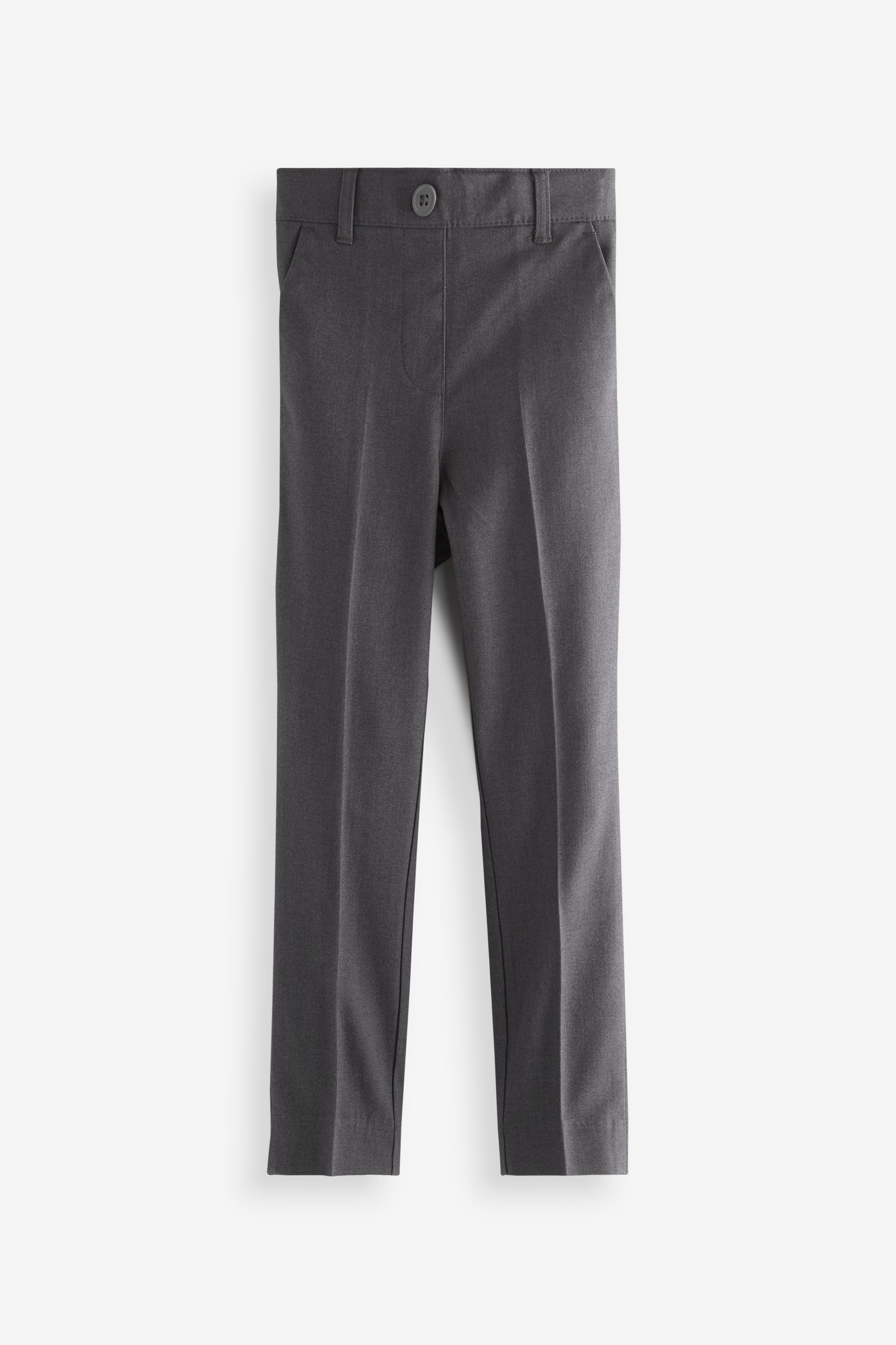 Buy Grey Pull-On Waist Plain Front School Trousers (3-17yrs) from the ...