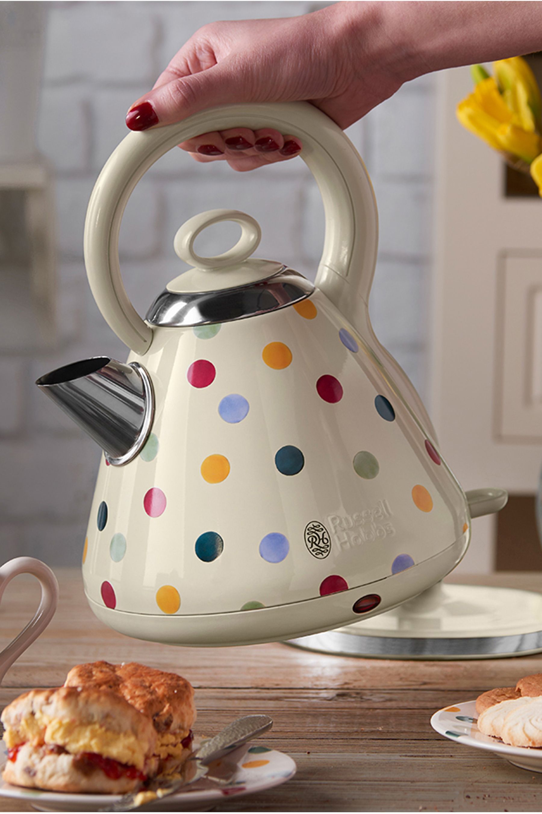 Buy Emma Bridgewater Cream Polka Dot Cream Kettle by Russell Hobbs from
