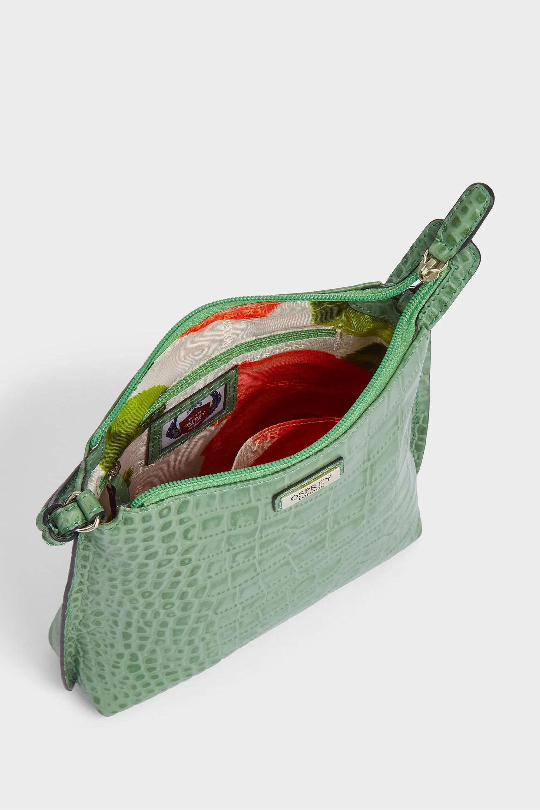 Buy OSPREY LONDON Green The Minster Leather CrossBody Bag from the