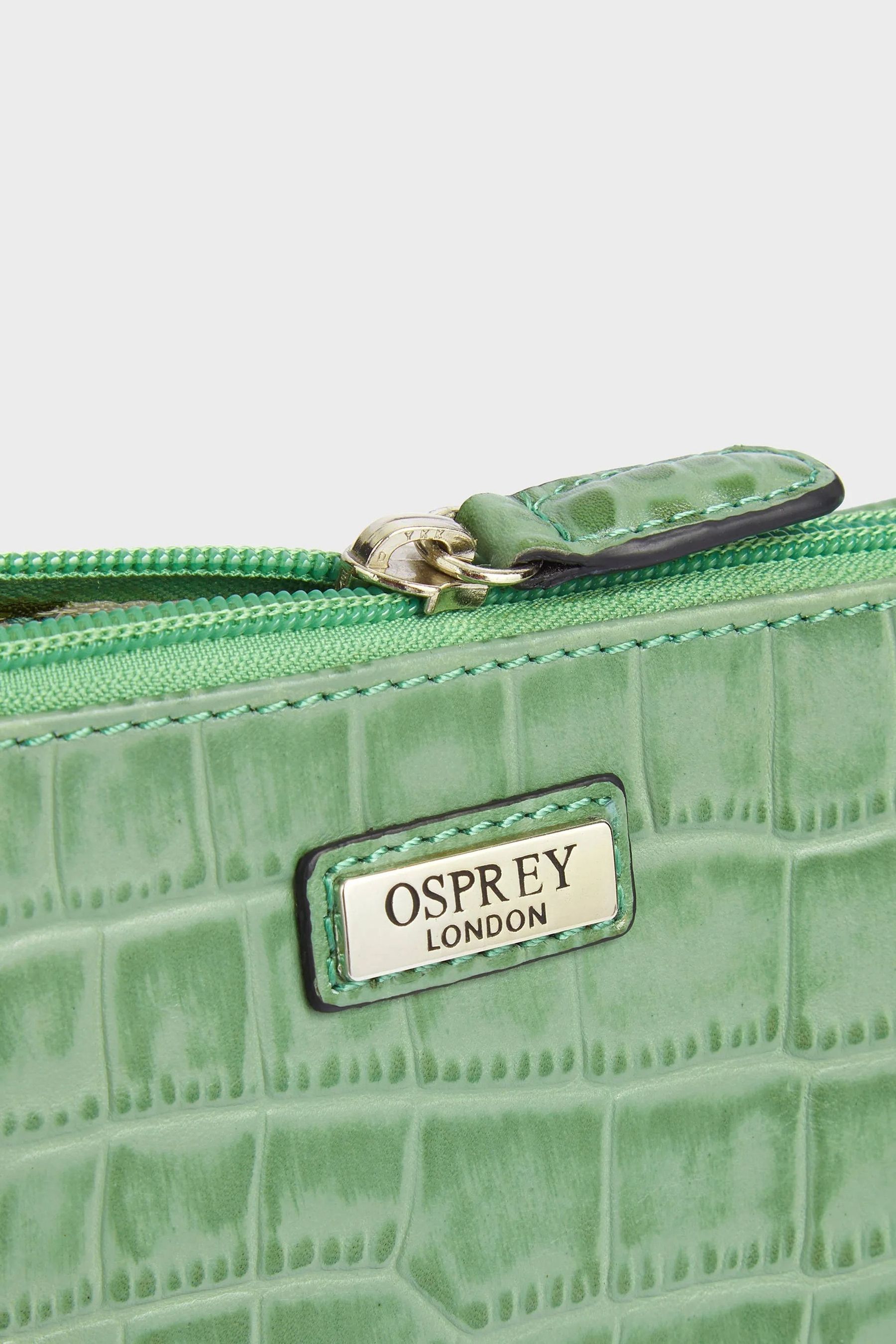 Buy OSPREY LONDON Green The Minster Leather CrossBody Bag from the