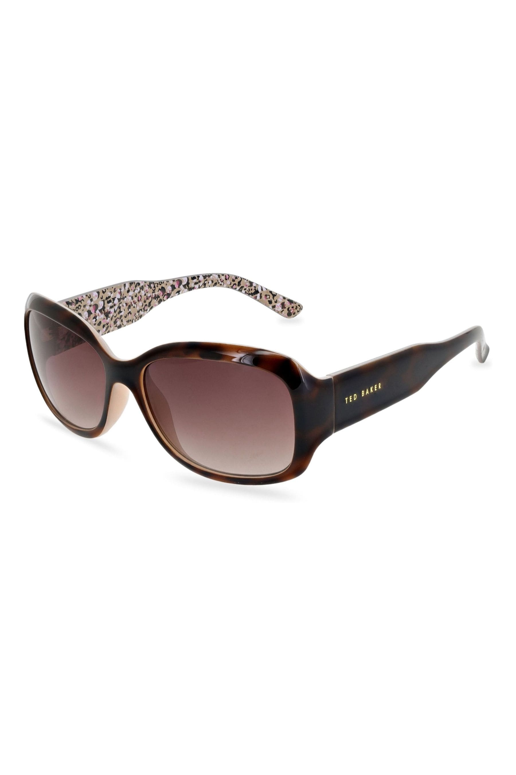 Buy Ted Baker Brown Rectangular Womens Sunglasses with Deep Temples from the Next UK online shop