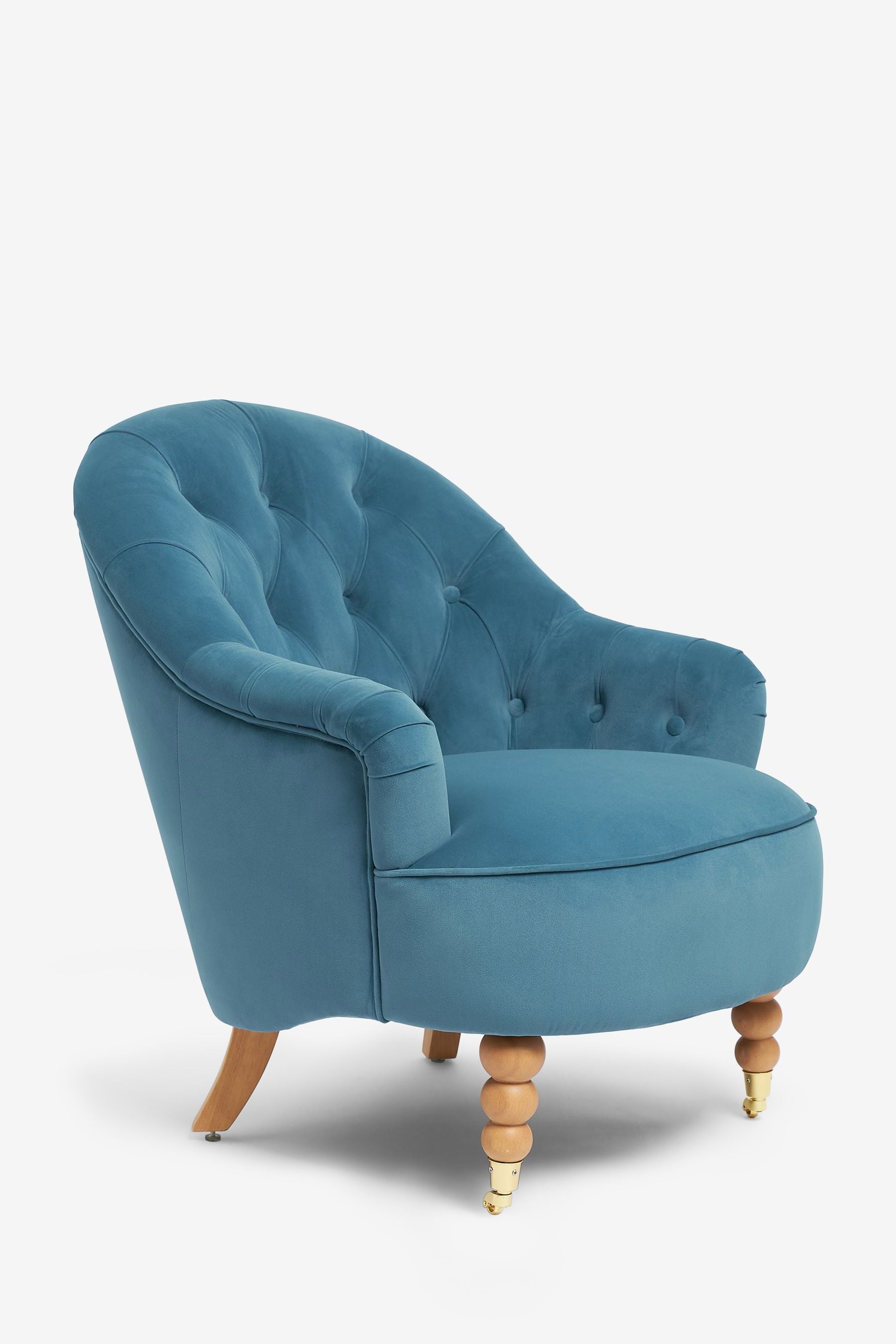 Buy Laura Ashley Velvet Seaspray Blue Hanby Chair from the Next UK