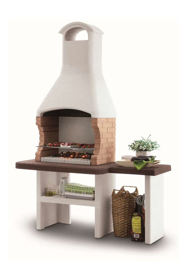 Palazzetti White Garden Jesolo 2 Masonry BBQ with Side Table - Image 1 of 1