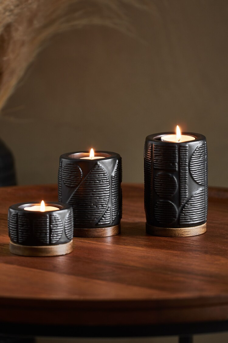 Black Bronx Tea Light Candle Holder - Image 1 of 1