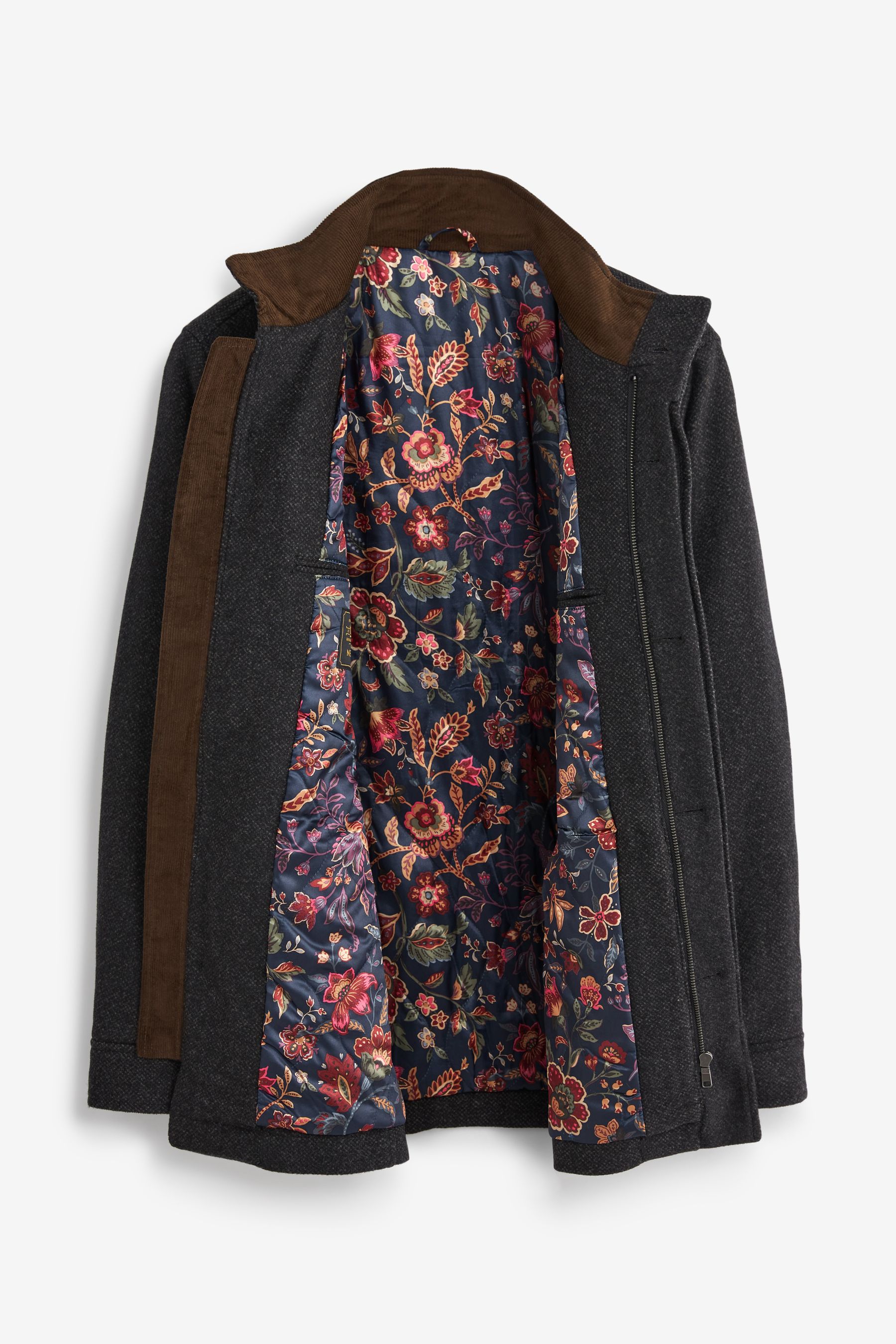 Buy Charcoal Grey Four Pocket Funnel Neck Coat from Next Ireland