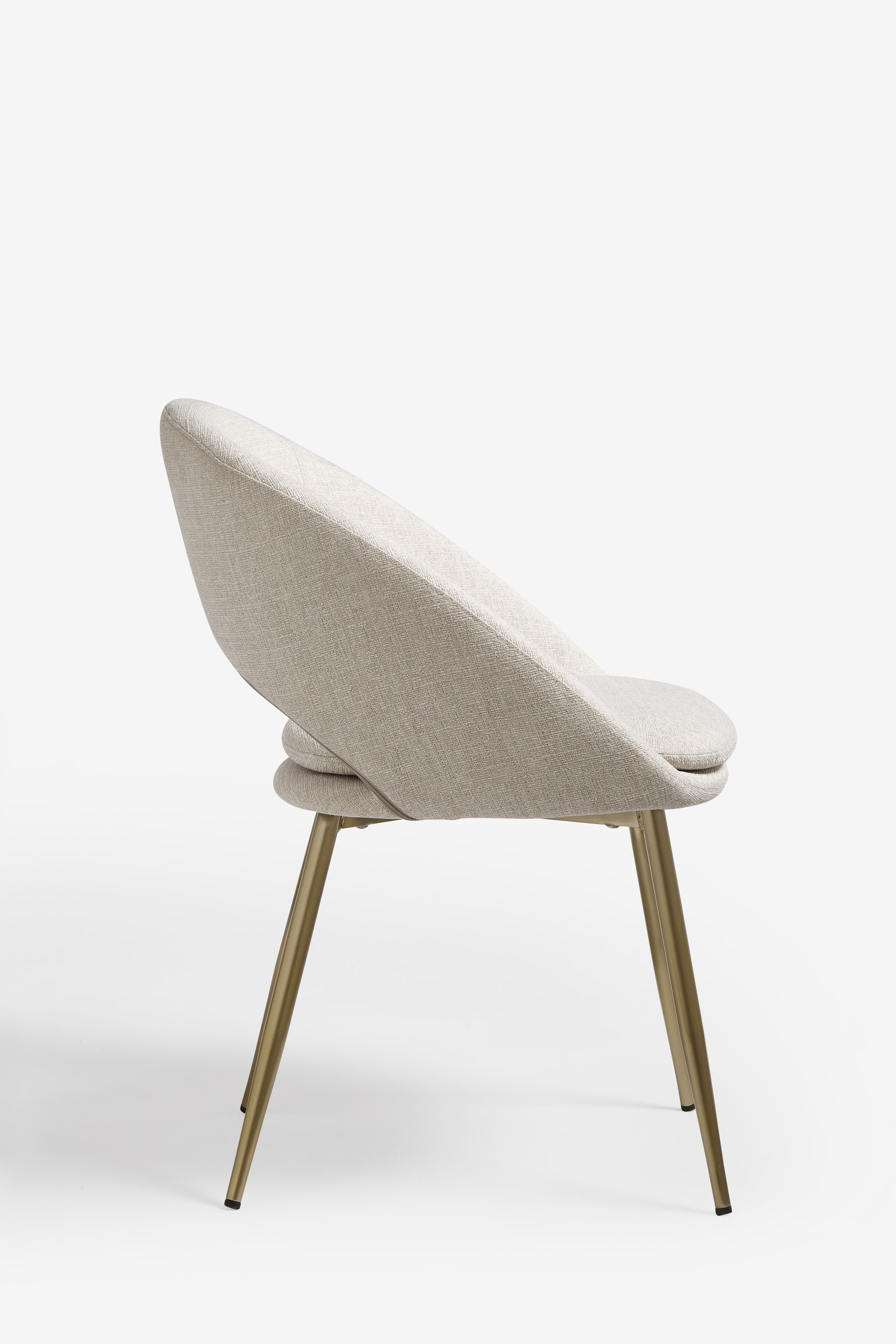 Buy Set of 2 Tweedy Plain Light Natural Hewitt Gold Leg Dining Chairs