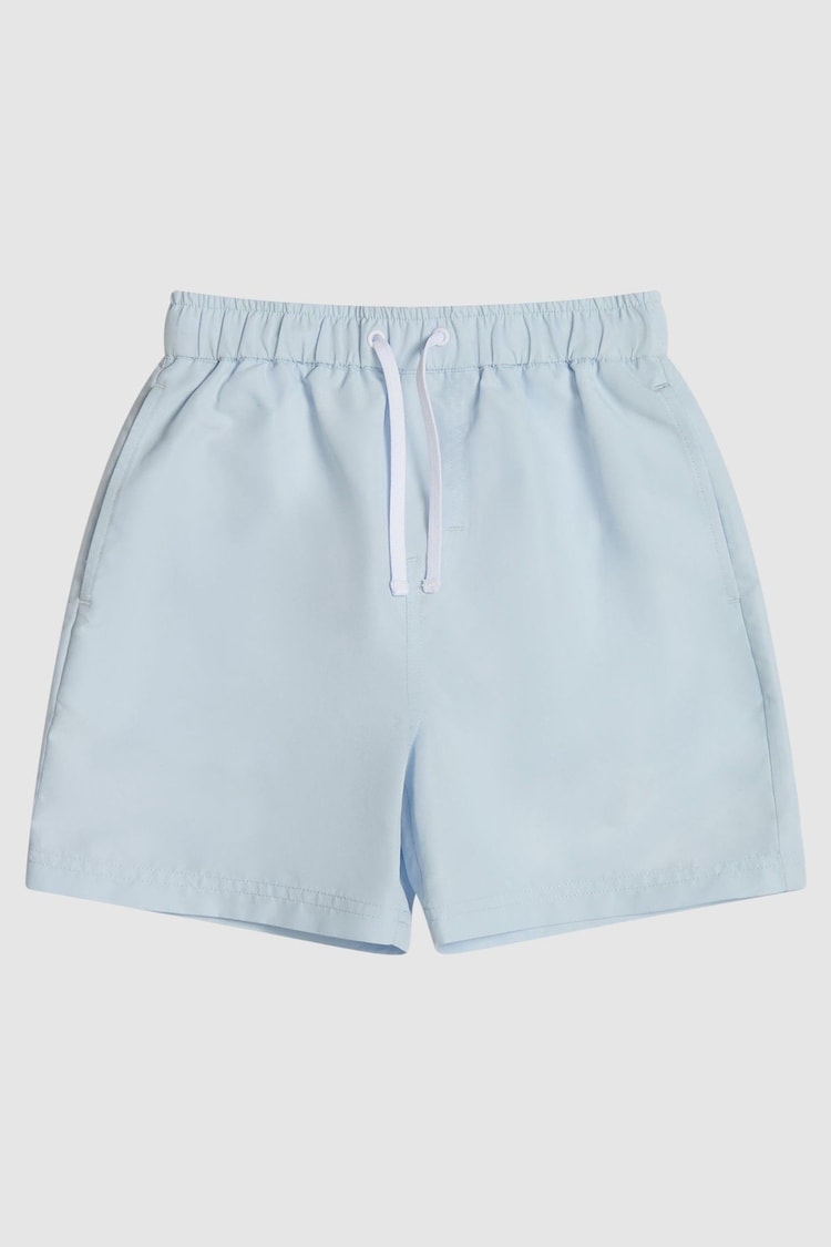 Reiss Soft Blue Wave Plain Drawstring Swim Shorts - Image 1 of 1