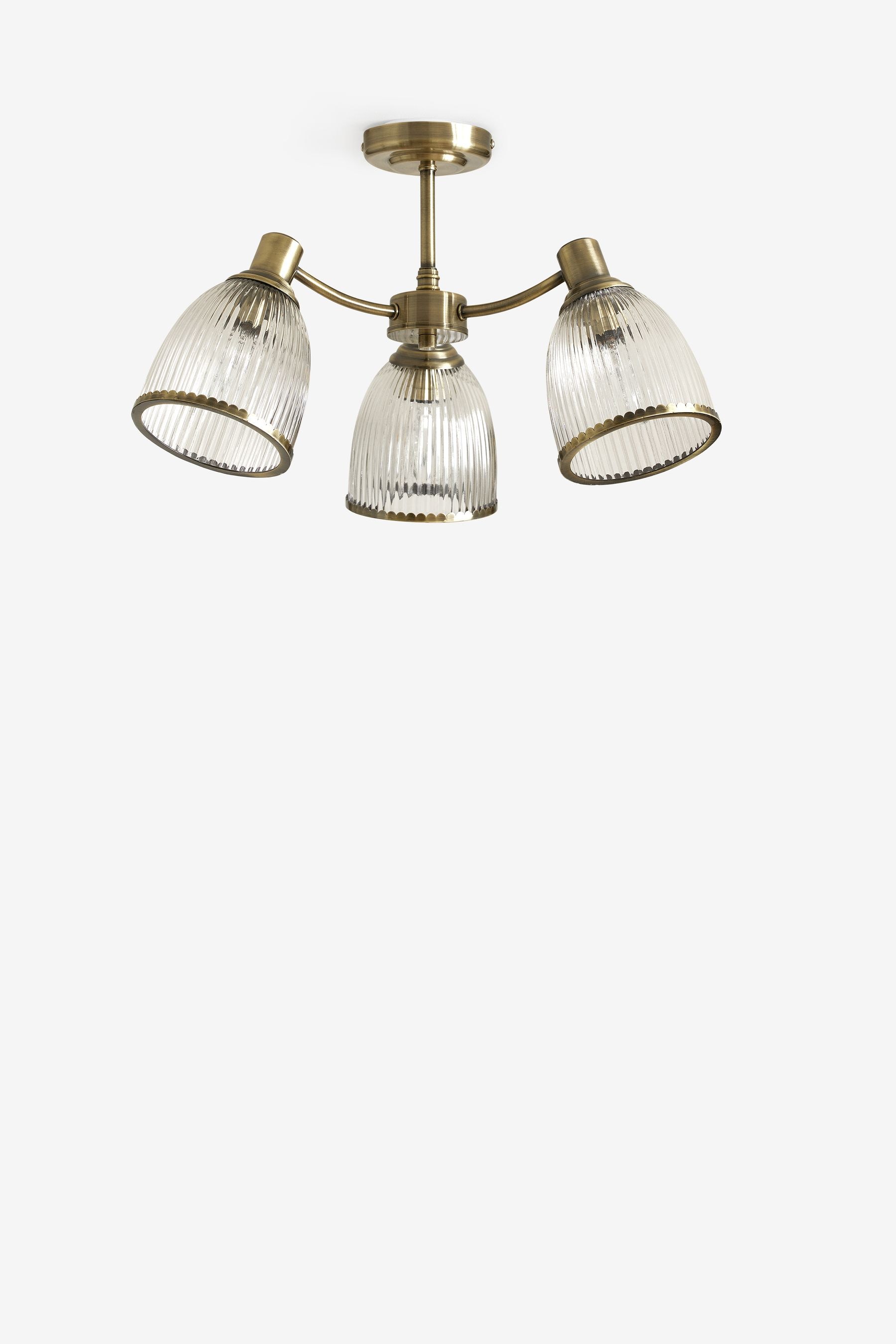 Buy Brass Willow 3 Light Flush Fitting Ceiling Light from the Next UK