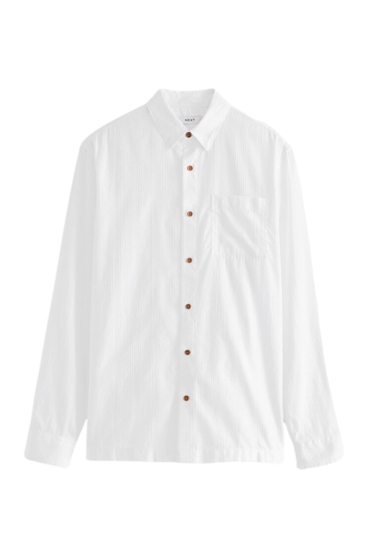 White Textured Long Sleeve Shirt - Image 1 of 1