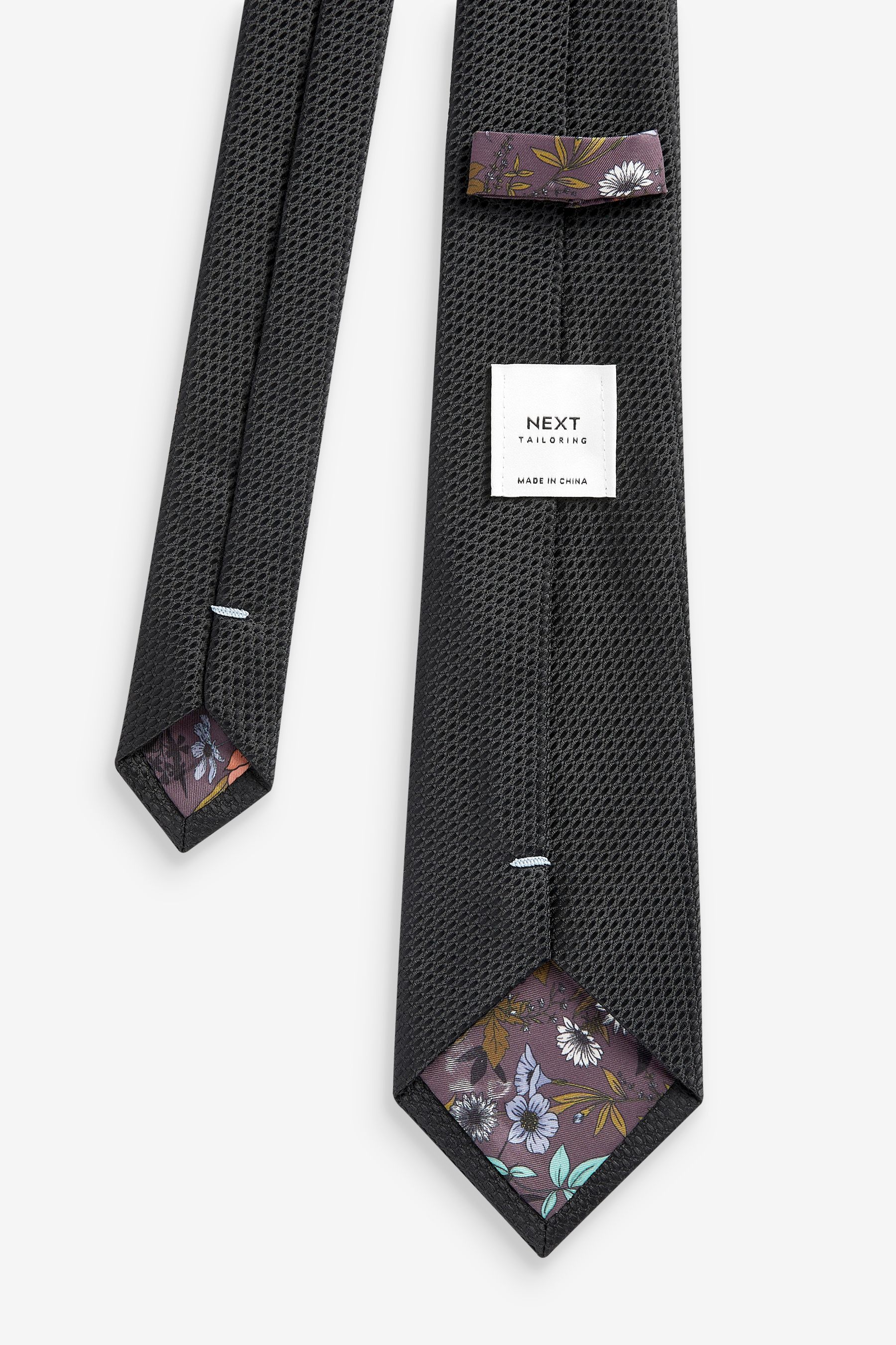 Buy Black Textured Tie from the Next UK online shop