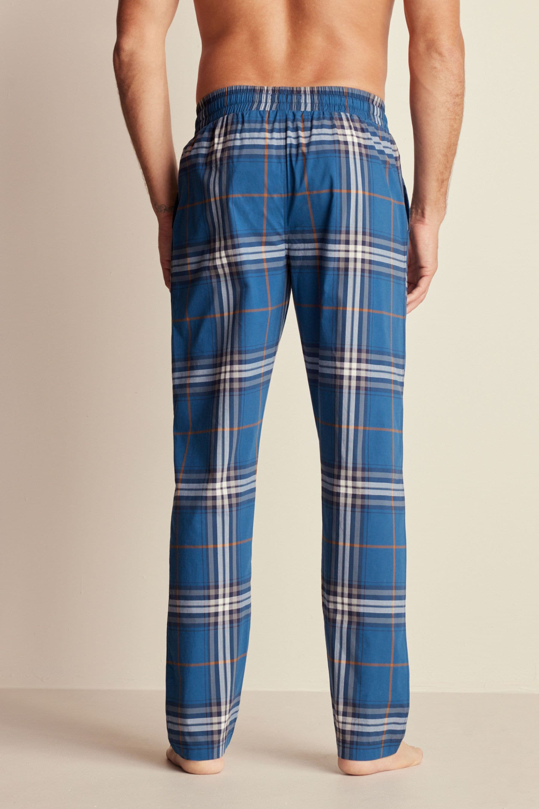 Buy Blue Woven Check Pyjama Bottoms 2 Pack from the Next UK online shop