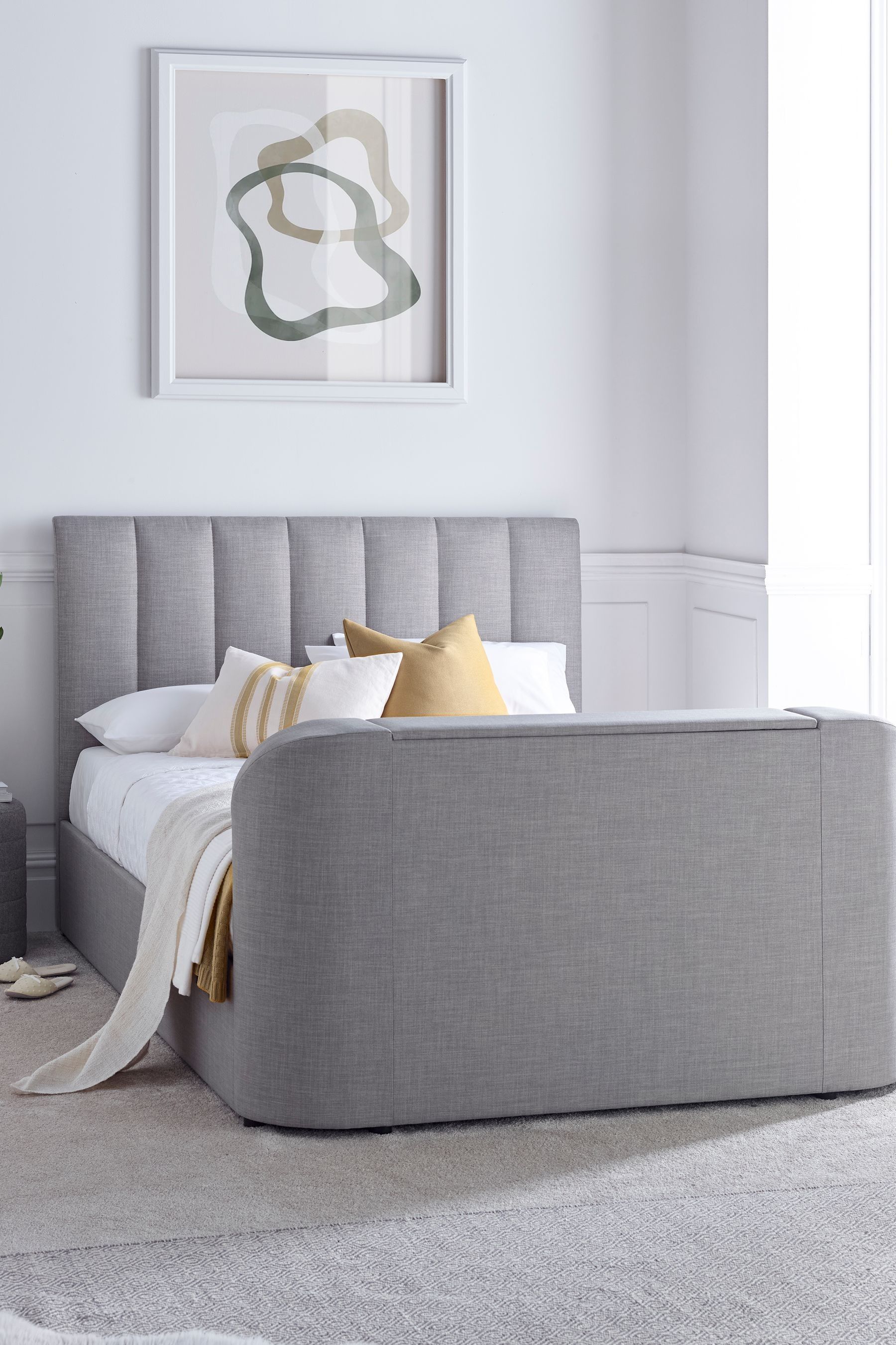 Buy time4sleep Grey Lucille Upholstered TV Bed Frame from the Next UK ...