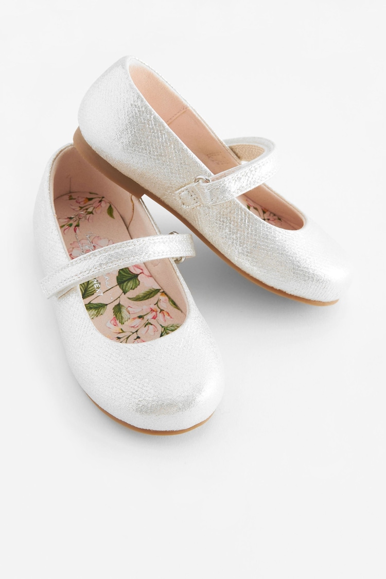 Plateado - Zapatos estilo merceditas con cierre de velcro para ocasiones especiales - Imagen 1 de 1 Plateado - Zapatos estilo merceditas con cierre de velcro para ocasiones especiales - Imagen 1 de 1