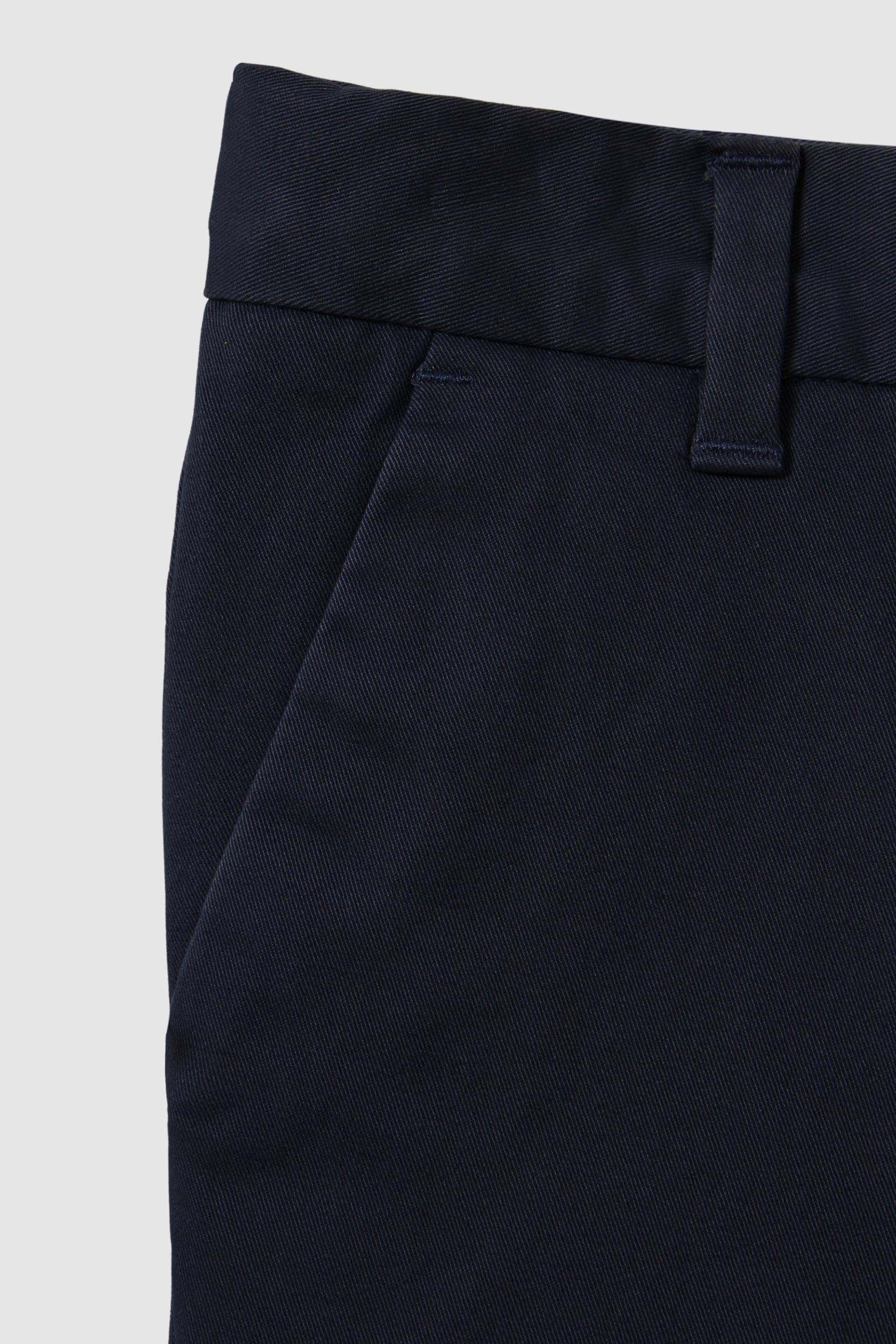 Short Chino Casual Bleu Marine Pour Femmes - Taille 10 - Neuf Sans étiquettes - Chaps - Coupe Régulière Mi-haute - 2 Poches