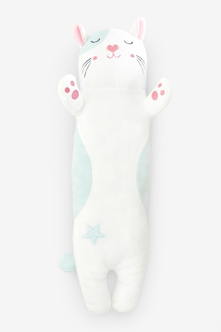 White/Blue Kawaii Cat Squidge Cushion - Image 1 of 1