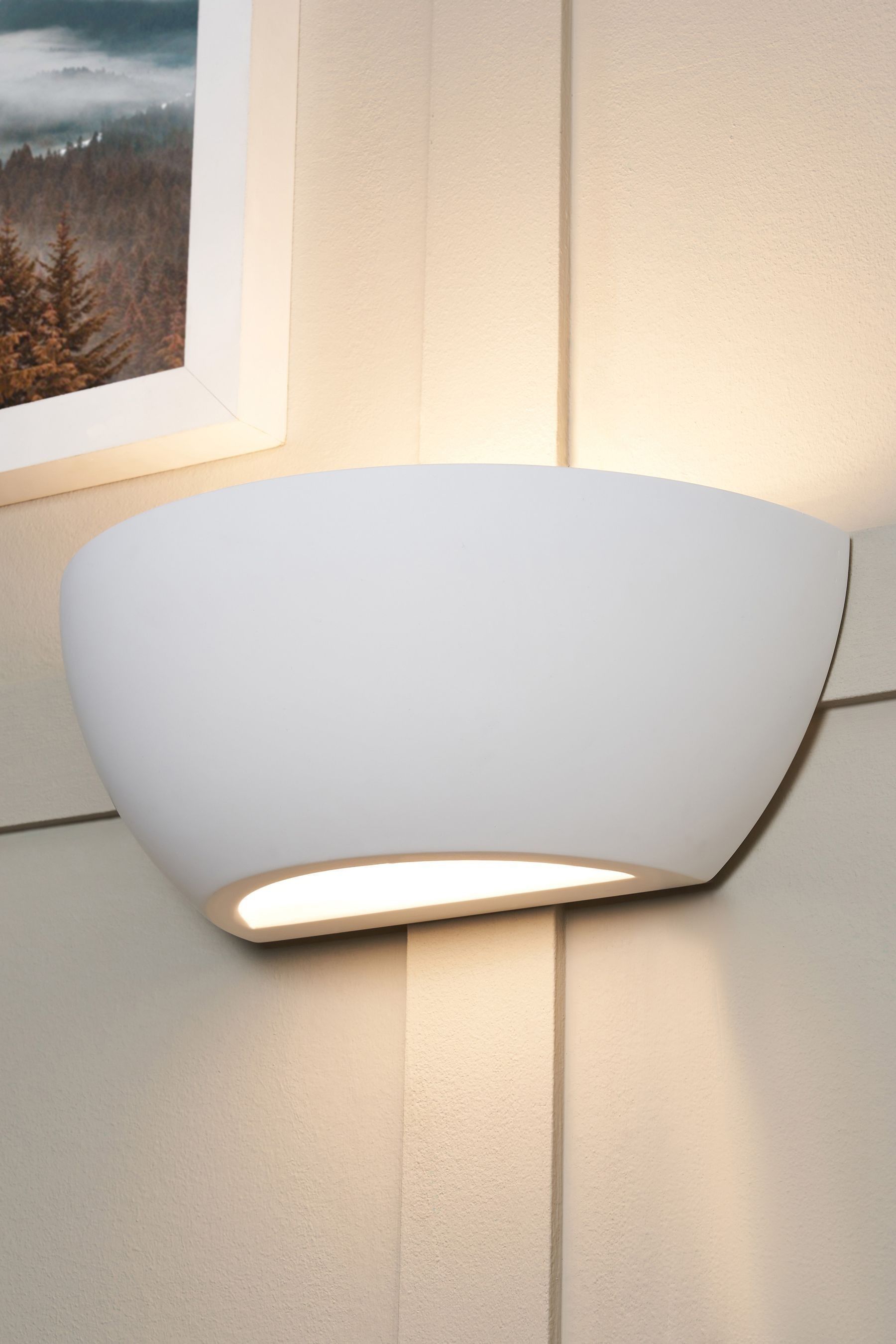 Buy BHS White Rhonda Paintable Plaster Wall Uplighter from the Next UK