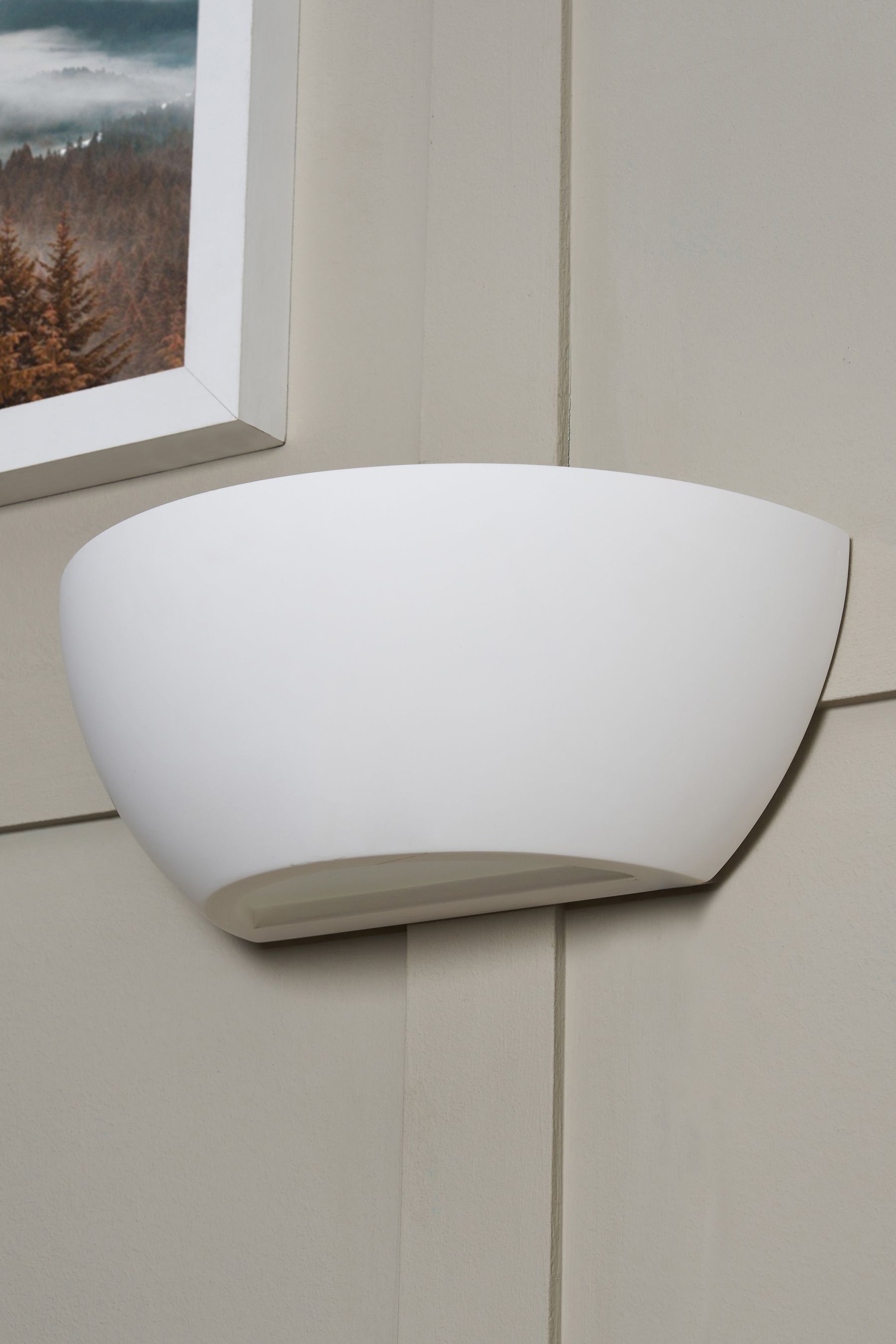 Buy BHS White Rhonda Paintable Plaster Wall Uplighter from the Next UK