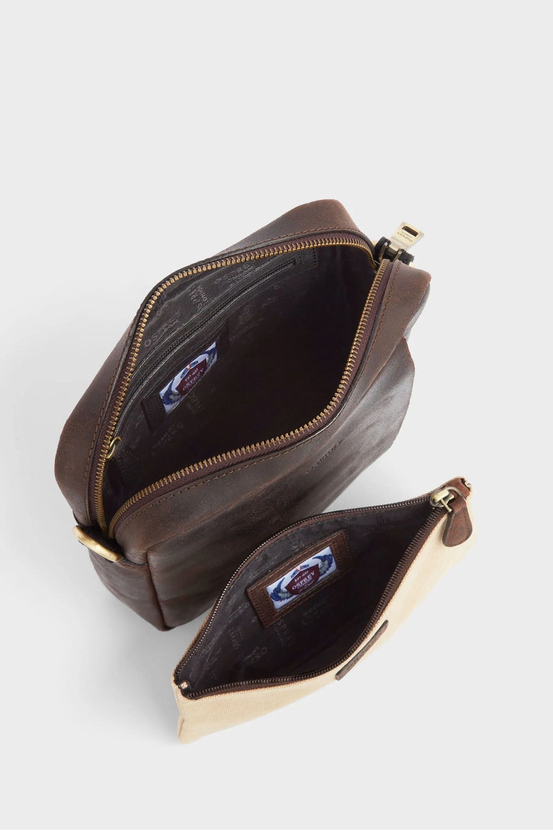 Buy OSPREY LONDON The Small Jenson Leather Brown Messenger Bag from the