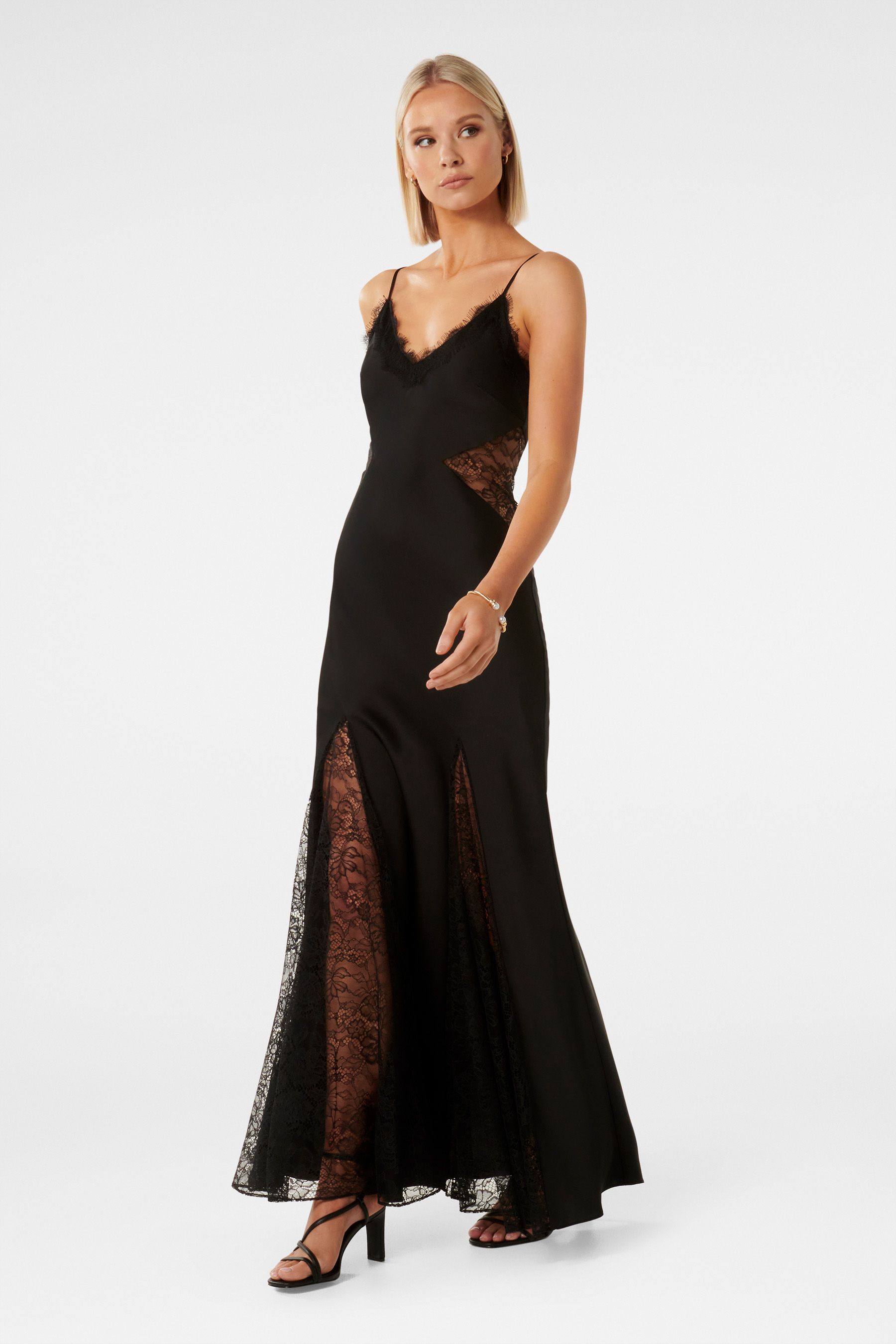 Buy Forever New Black Bailey Lace Splice Maxi Dress from the Next UK ...