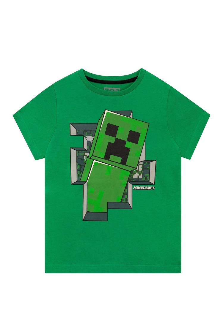 Character Green 100% Cotton Minecraft Creeper T-Shirt - Image 1 of 1