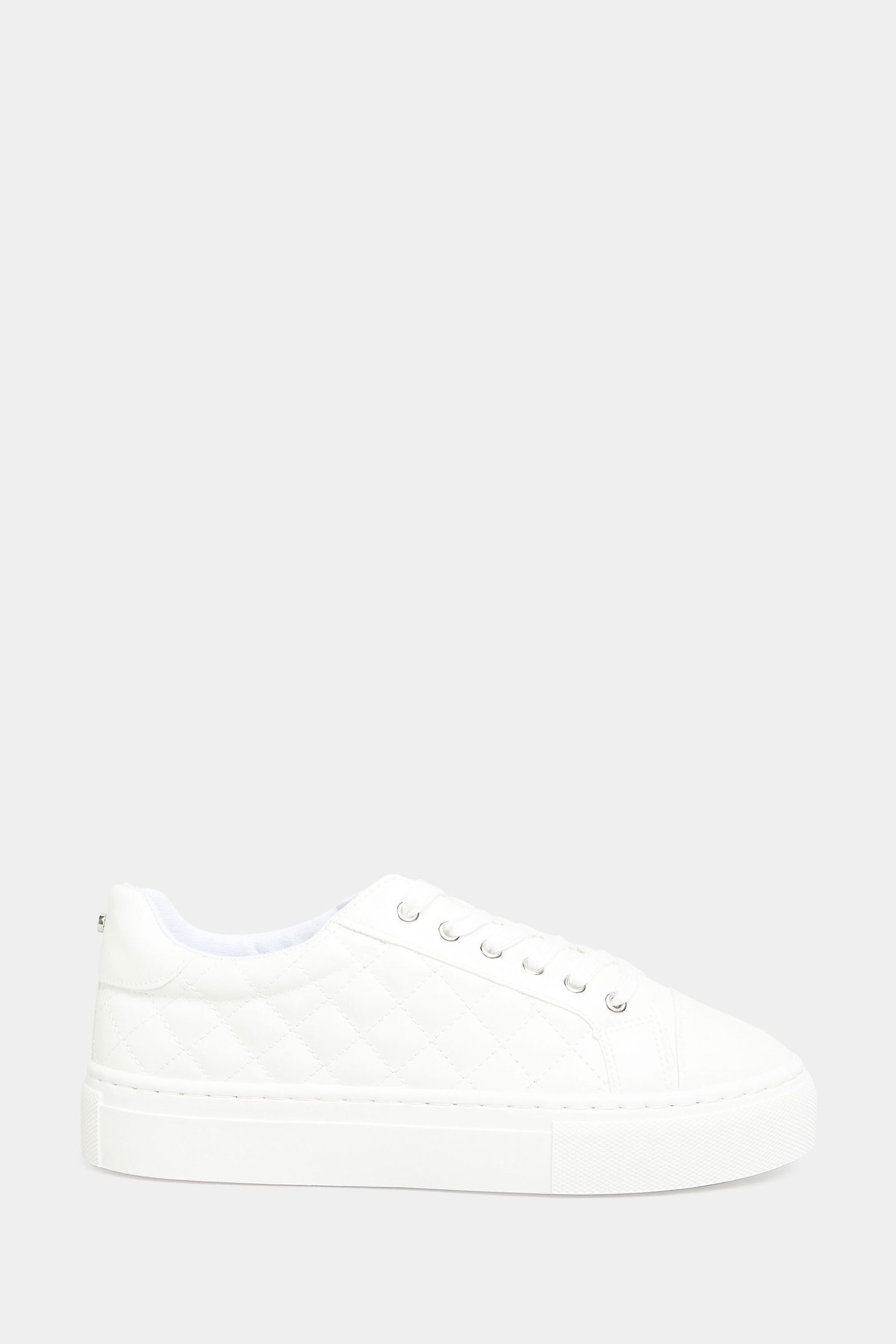 Buy Yours Curve White Extra-Wide Fit Quilted Lace Up Trainers from the ...