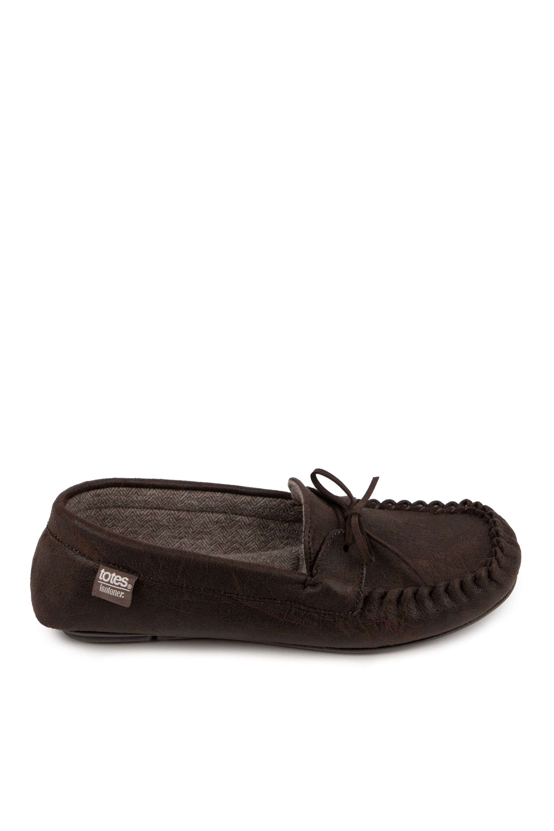 Buy Totes Mens Isotoner Distressed Moccasin Slippers With Herringbone