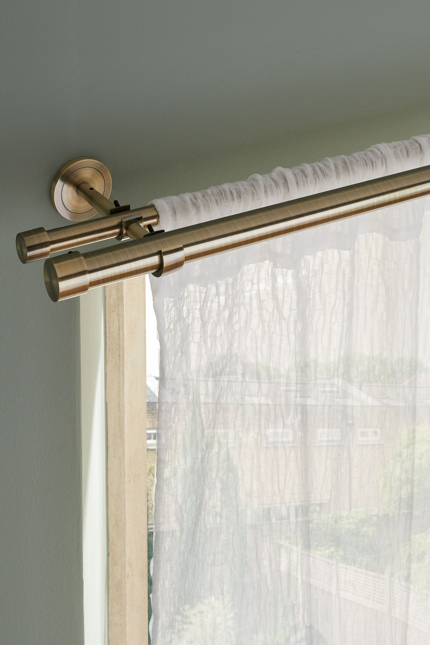 Buy Extendable Double Curtain & Voile Pole Kit from the Next UK online shop