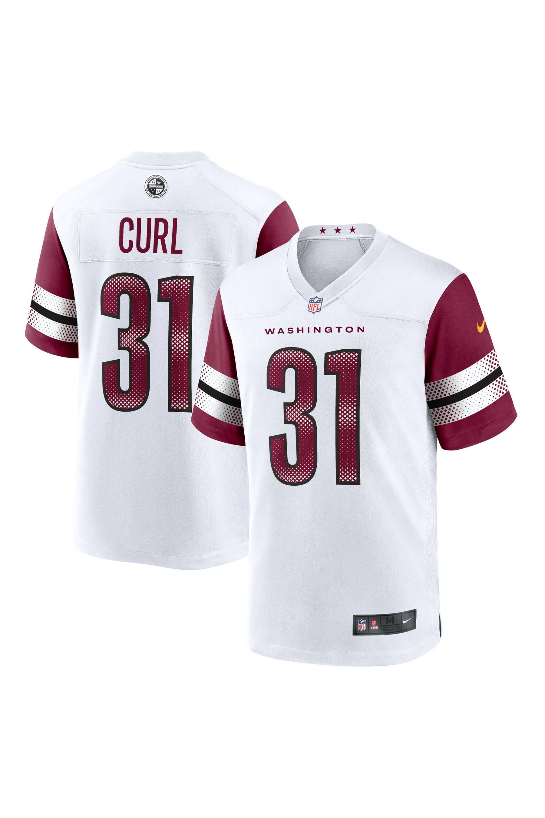 Buy Fanatics Washington Commanders Road Game White Jersey Kamren Curl