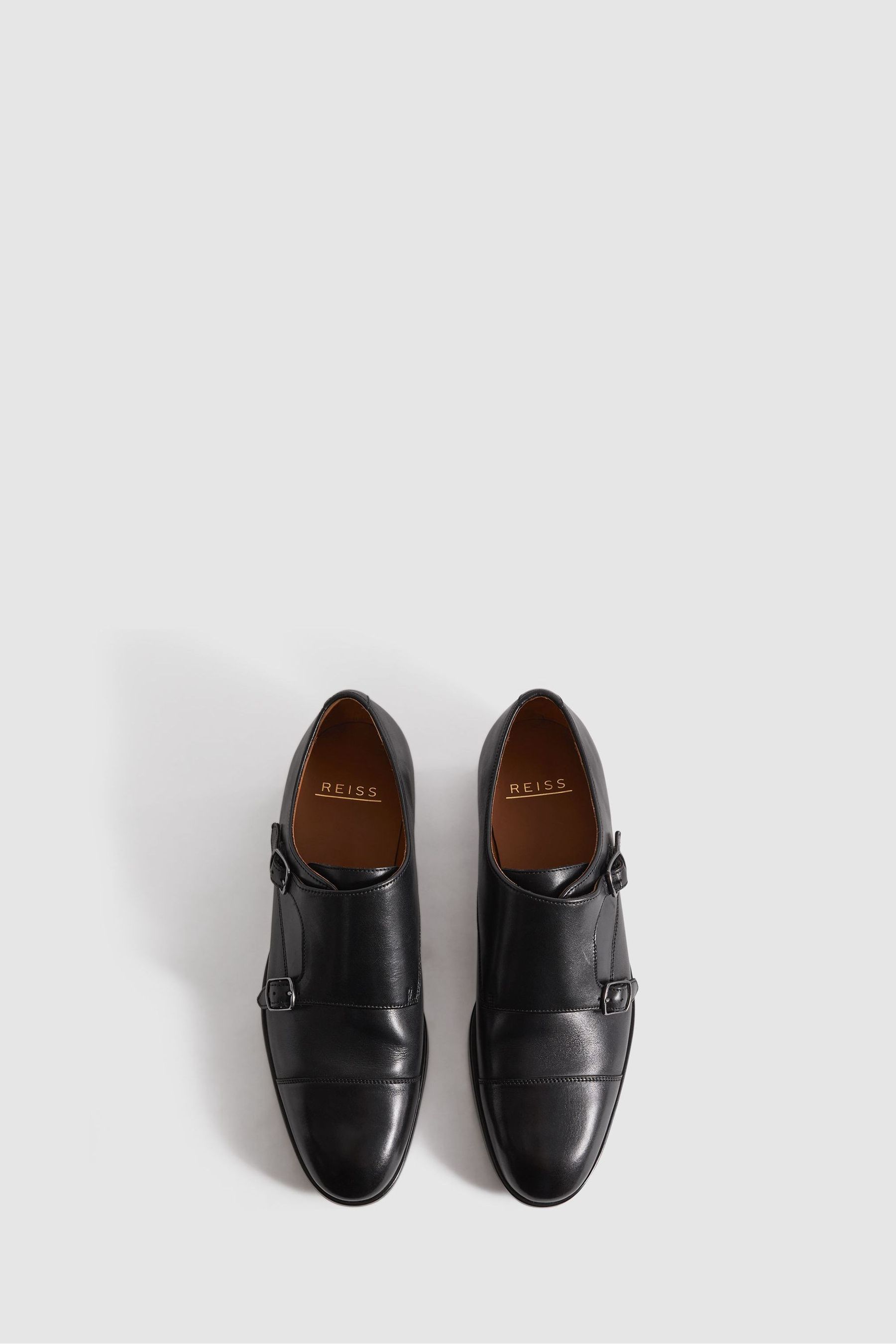 Buy Reiss Black Amalfi Leather Double Monk Strap Shoes from the Next UK