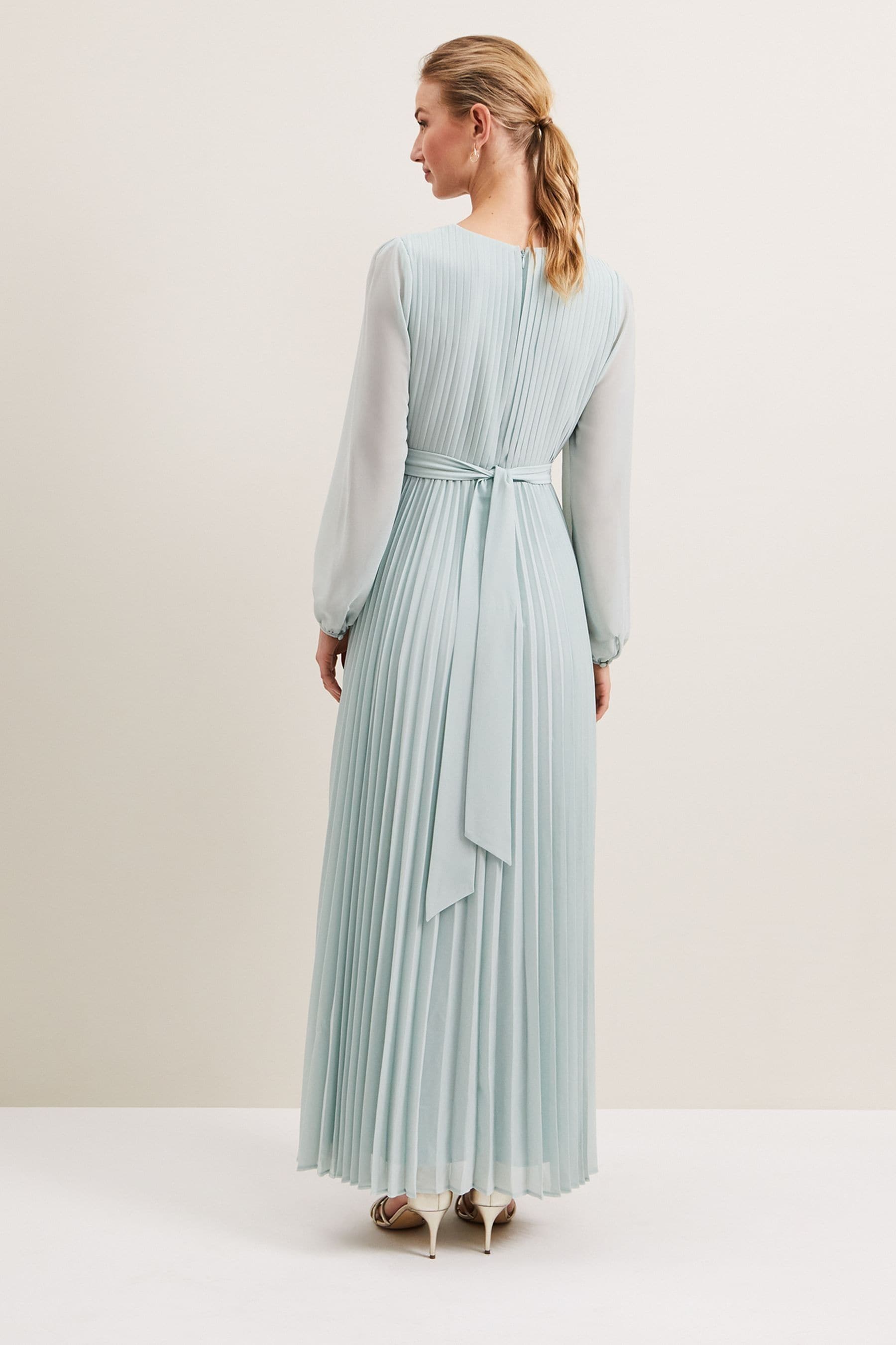 Buy Phase Eight Blue Alecia Pleat Maxi Dress from the Next UK online shop