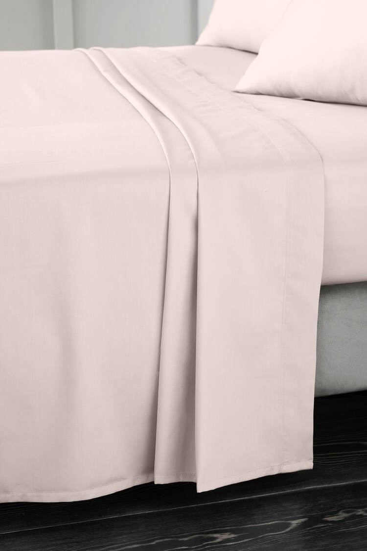 Bianca Blush Pink 400 Thread Count 100% Cotton Sateen Flat Sheet - Image 1 of 1